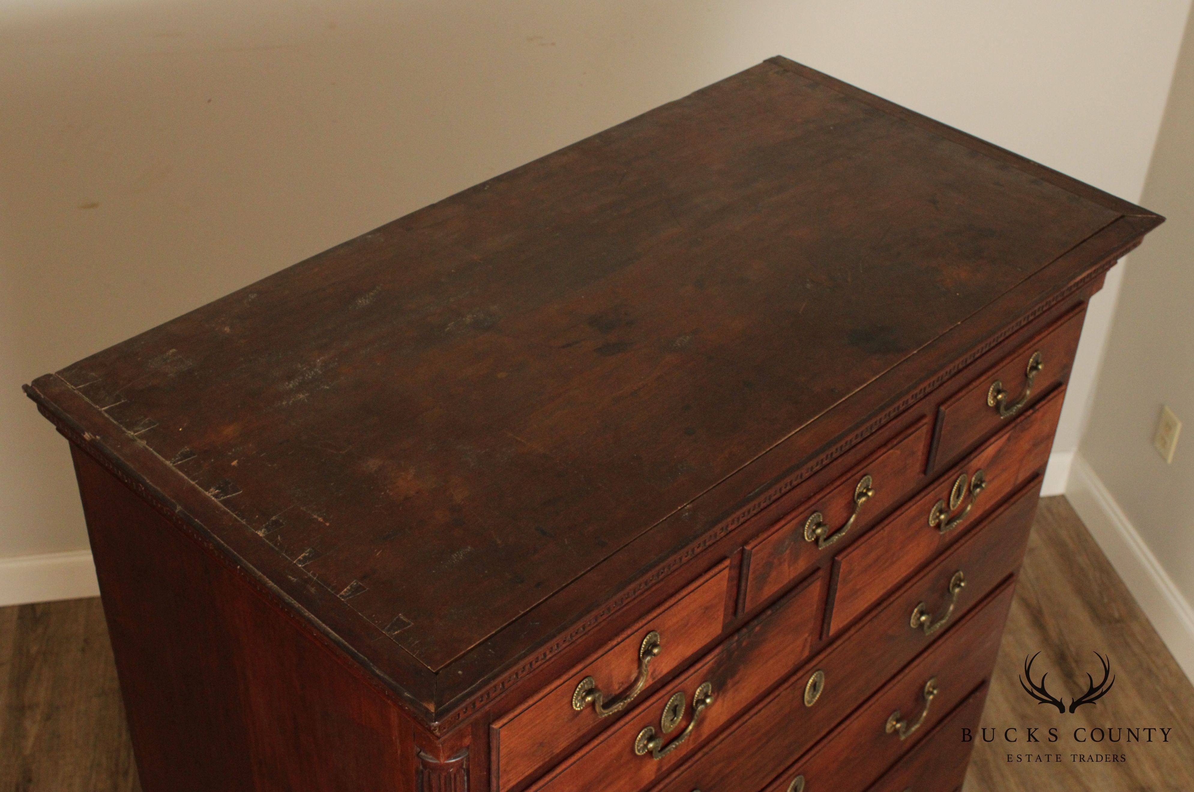 Antique 18th Century American Chippendale Style Mahogany High Chest