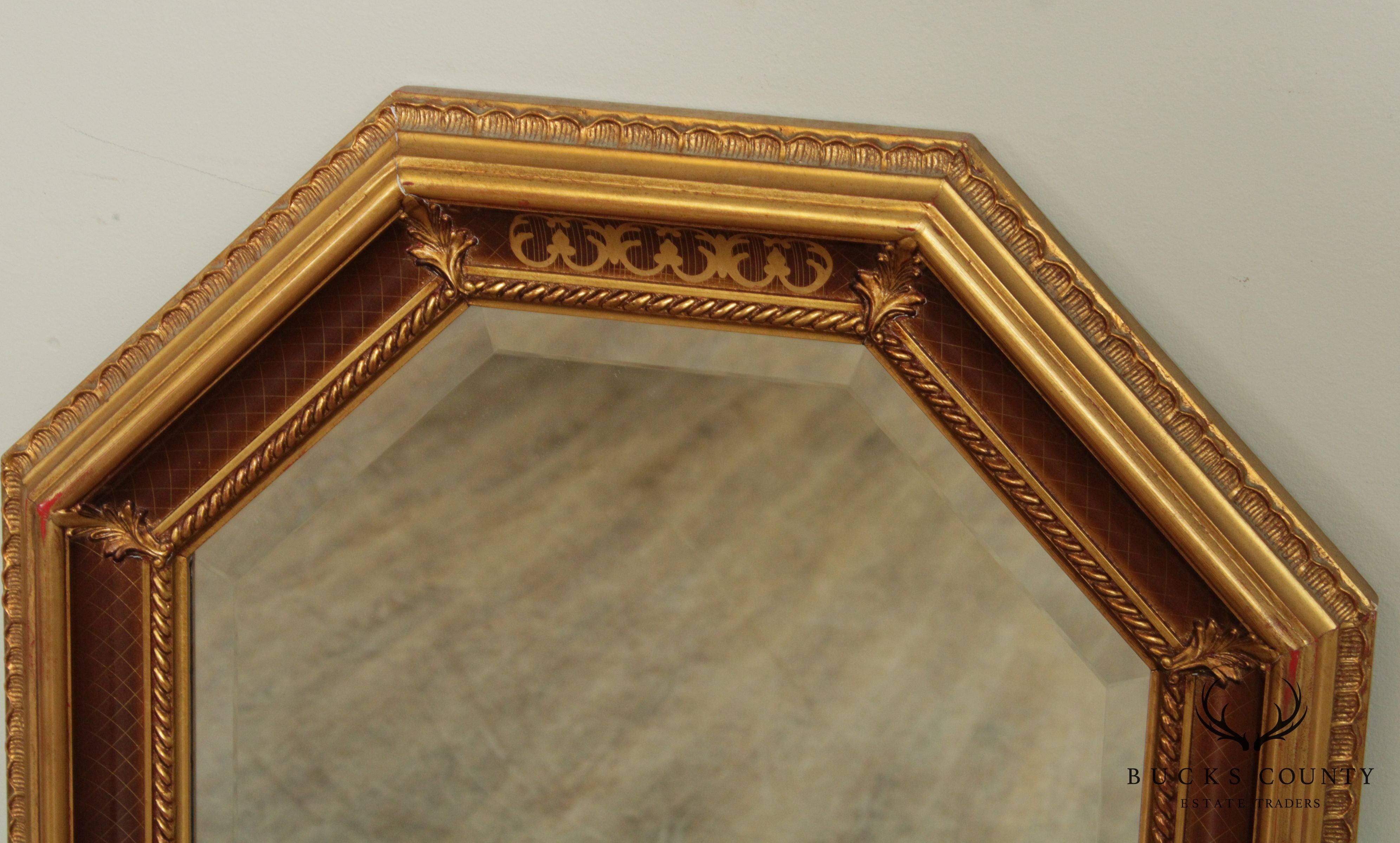 Vintage Gilt Frame Venetian Style Beveled Wall Mirror