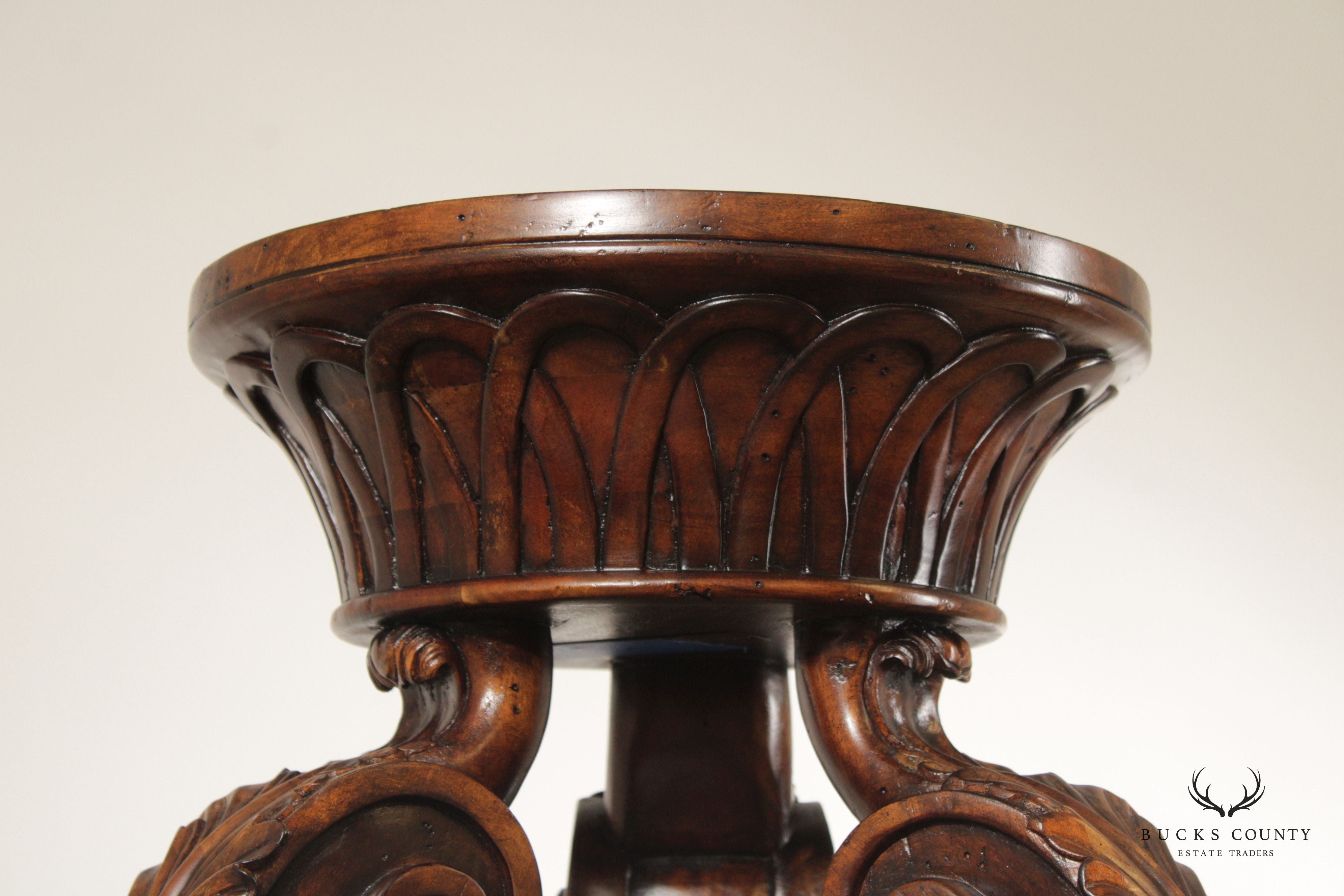 John Richard Regency Style Carved Pair Pedestals Stands