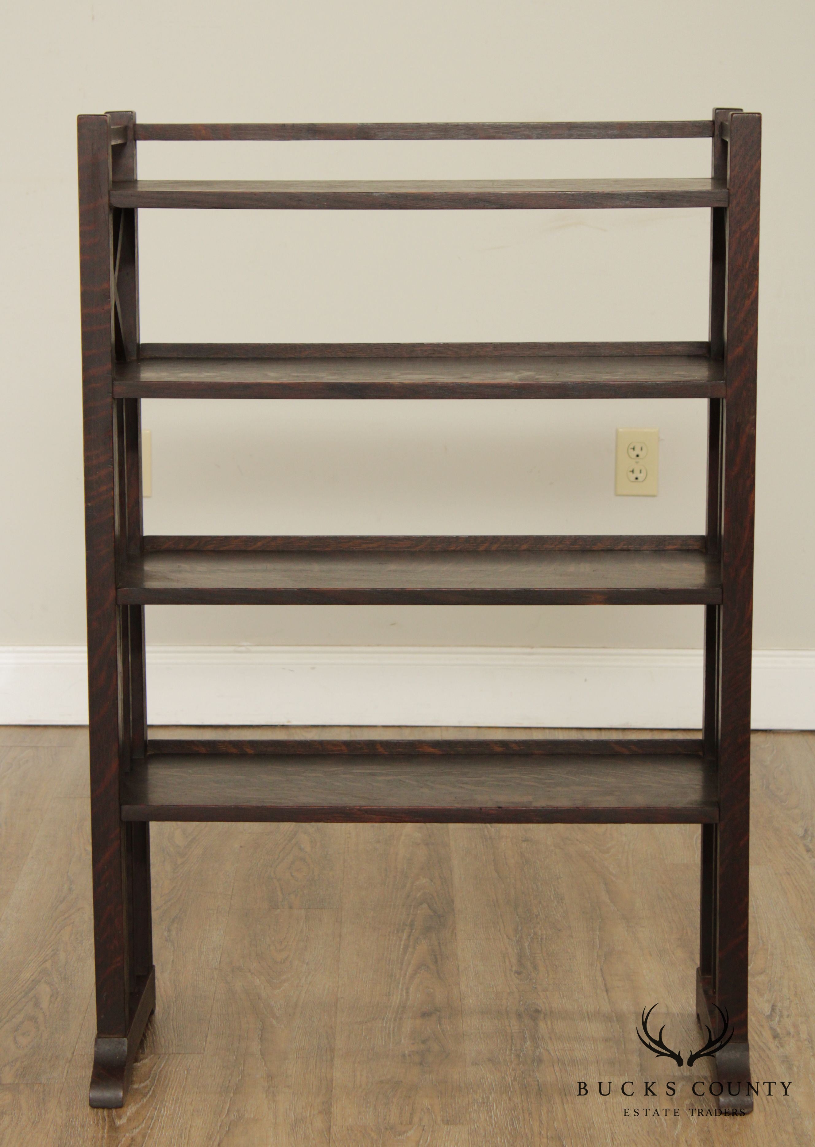 Antique Mission Oak 4 Tier Book Rack