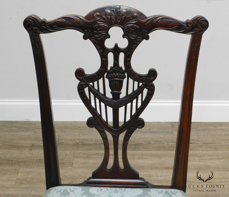 Chippendale Style Antique 1920's Carved Mahogany Side Chair