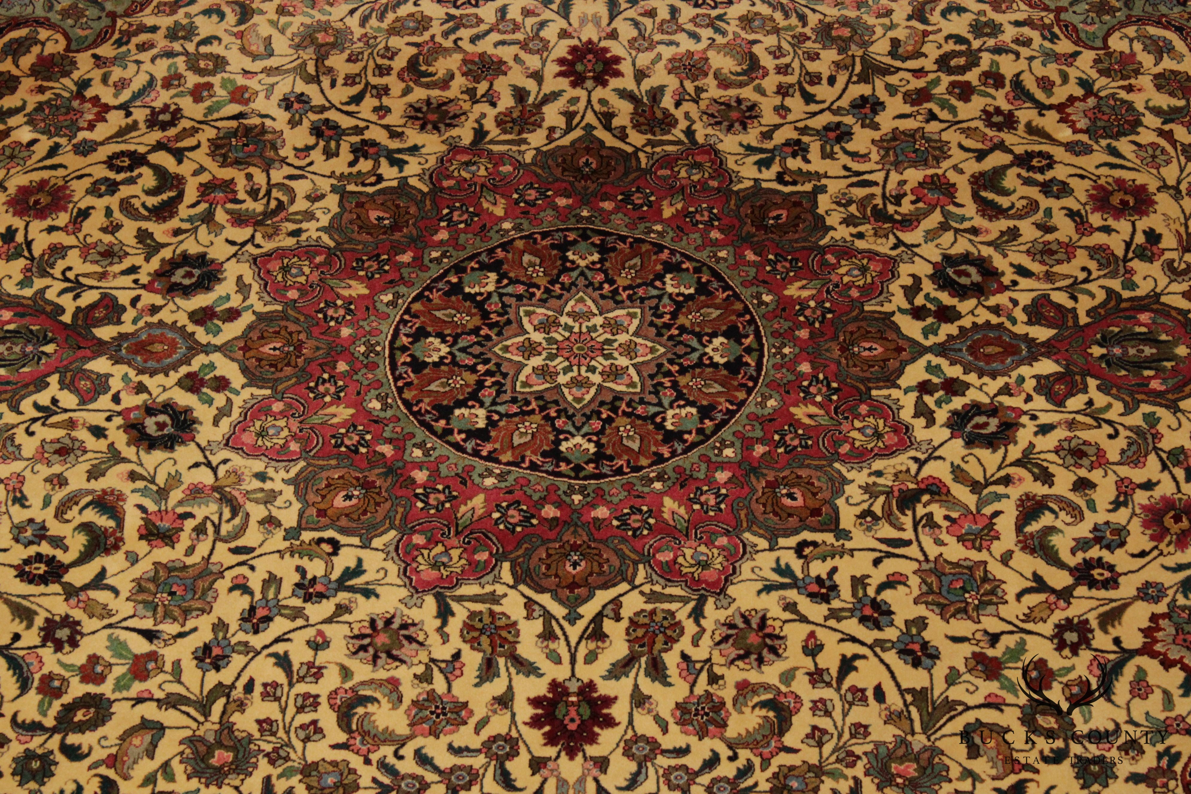 Persian Ispahan 9'10"x 6'7" Hand Knotted Wool Rug