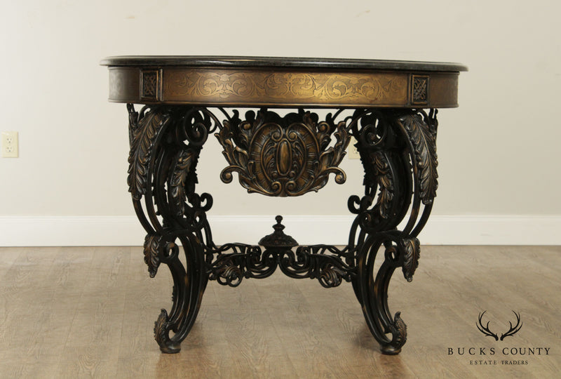 Martelle Fine Furniture Bronzed Forged Iron Round Center Table