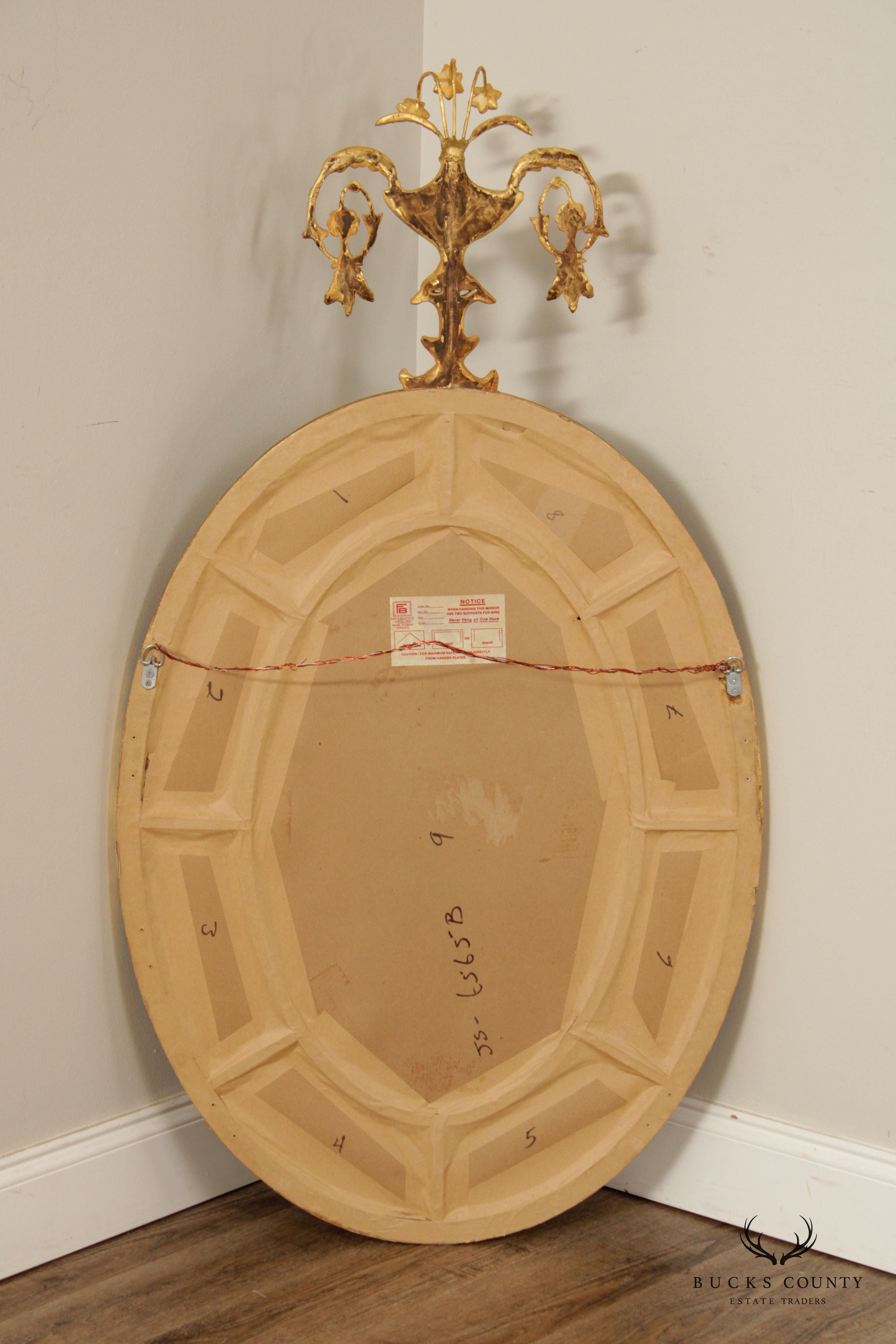 Friedman Brothers Adams Style Oval Gilt Wall Mirror