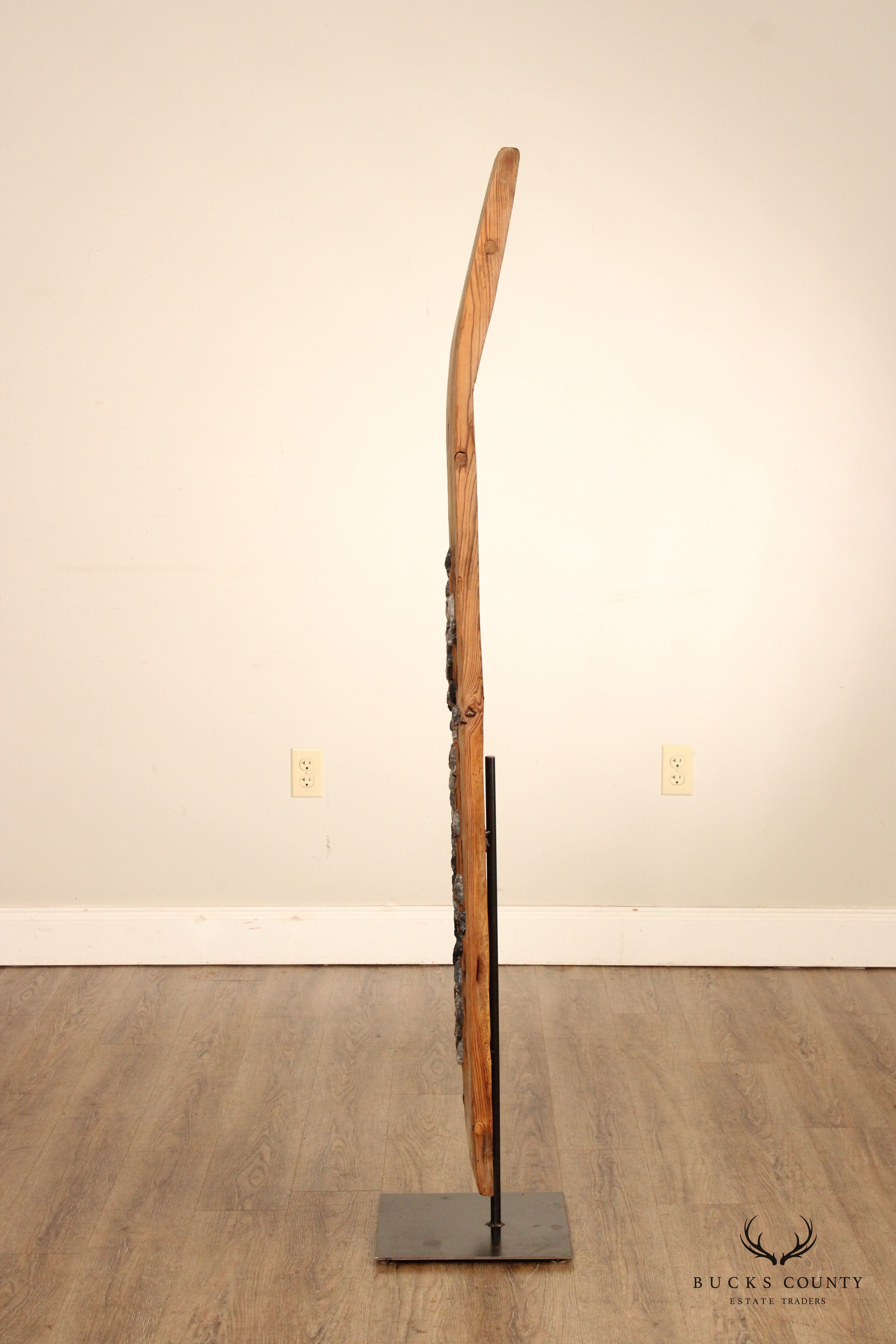 Vintage Abstract Reclaimed Natural Wood Tall Sculpture