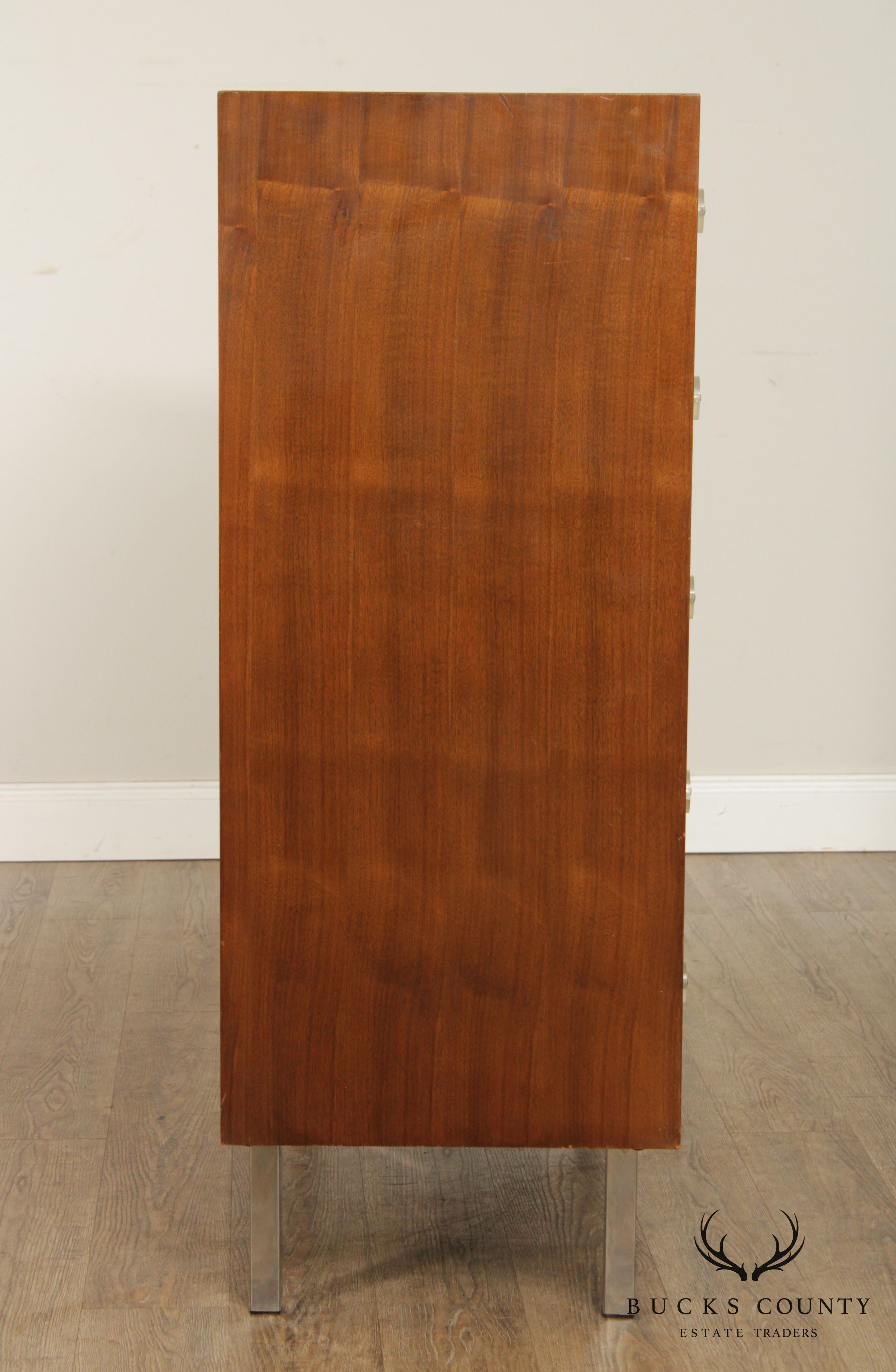 Mid Century Modern Walnut Tall Chest of Drawers