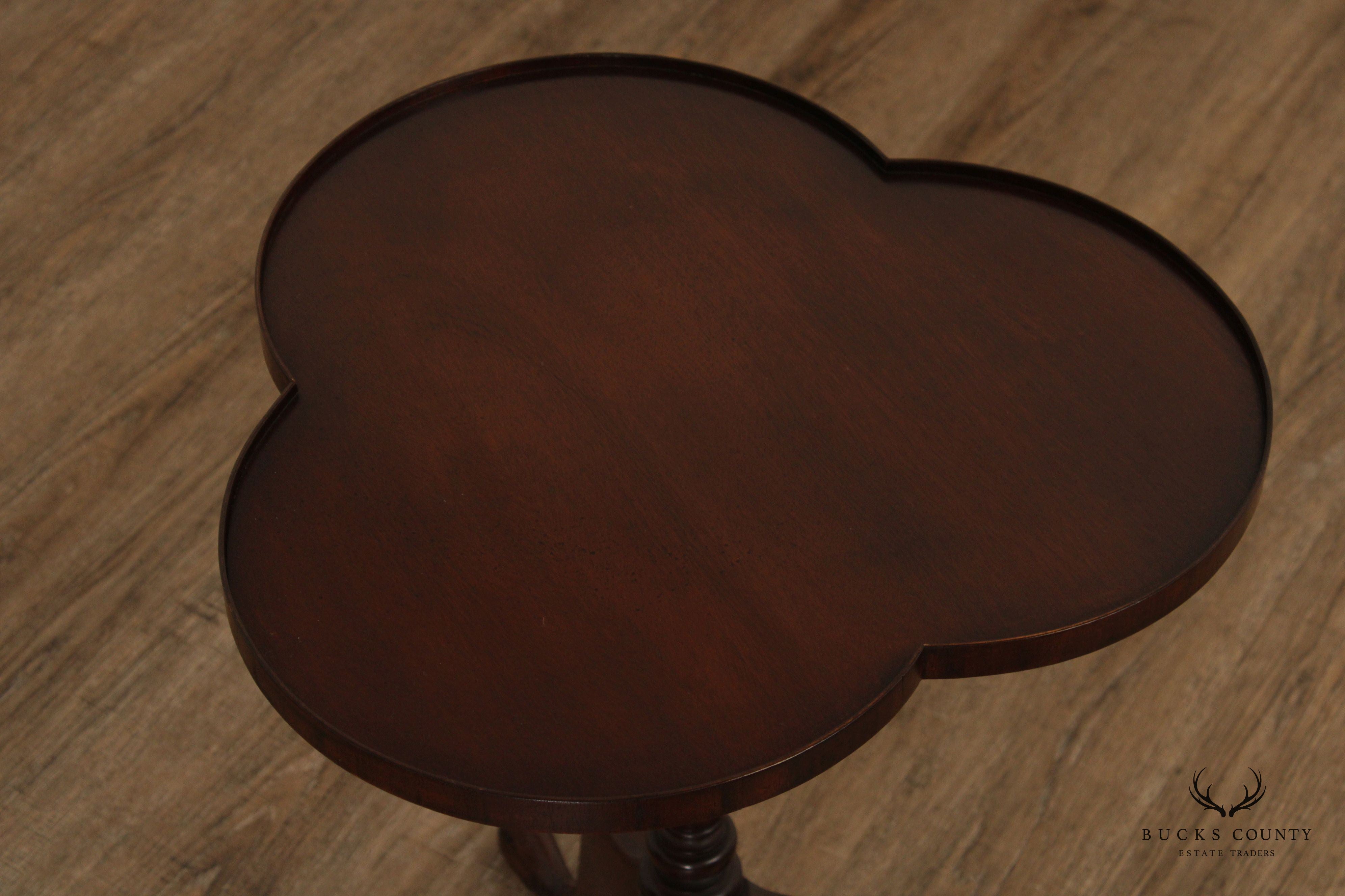 Queen Anne Style Mahogany Trefoil Tea Table