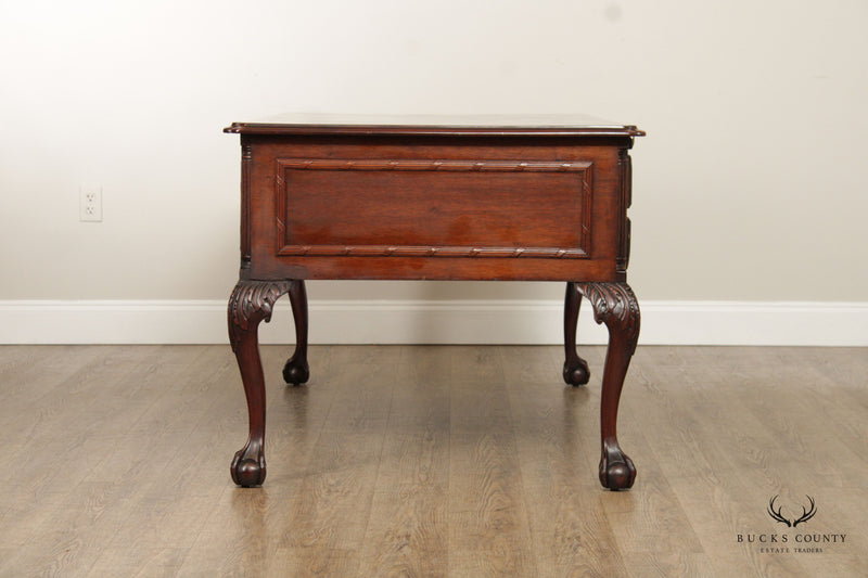 Chippendale Style Carved Mahogany Ball and Claw Executive Desk