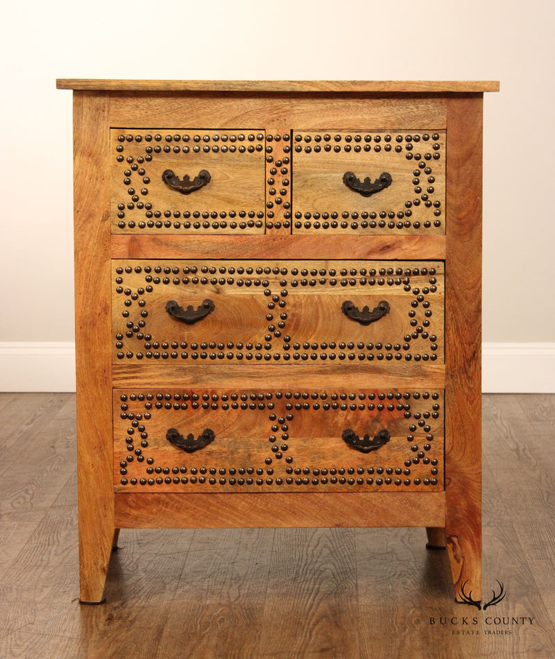Anglo Indian Style Four Drawer Chest Nightstand