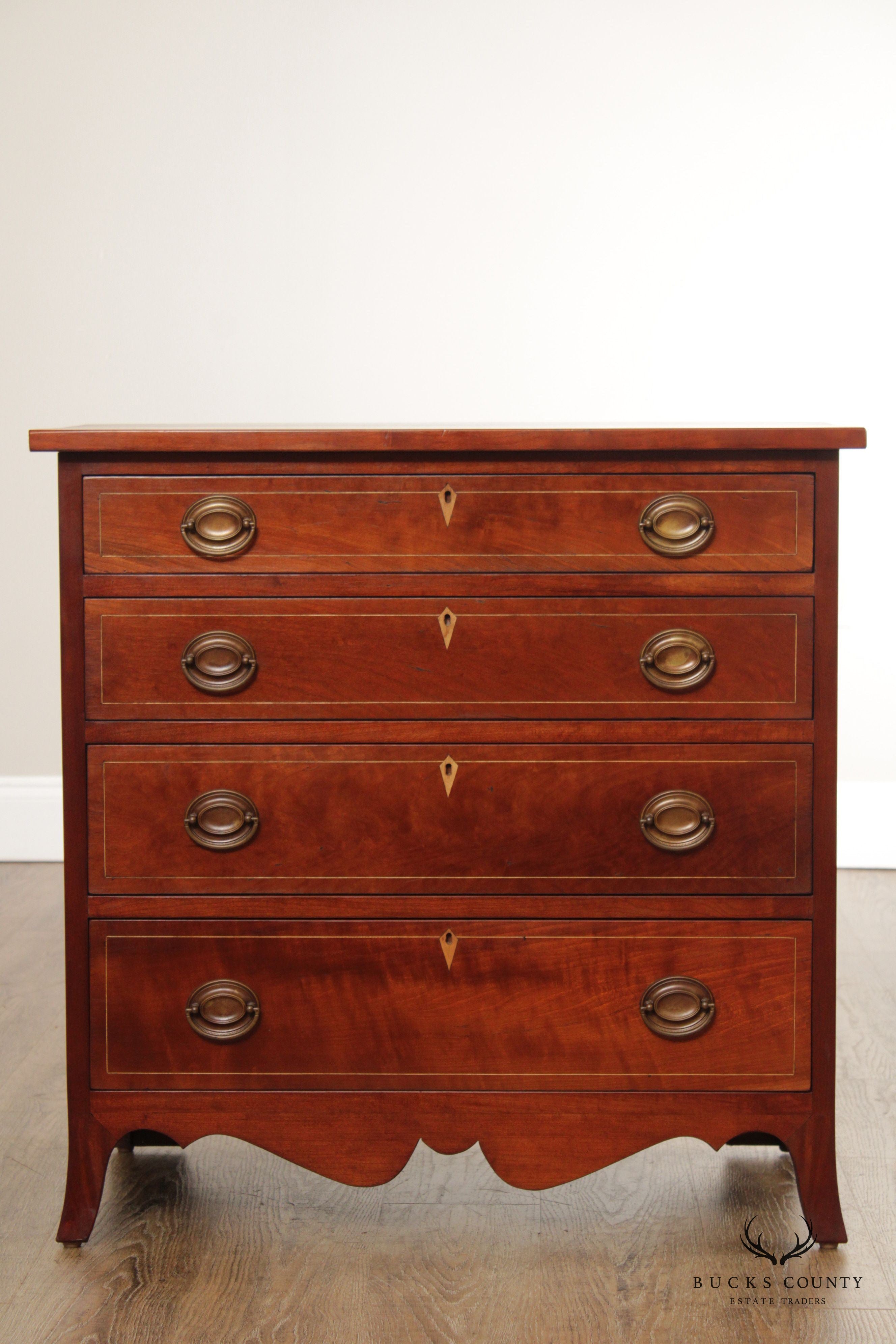 Federal Style Quality Bench Made Cherry Chest of Drawers