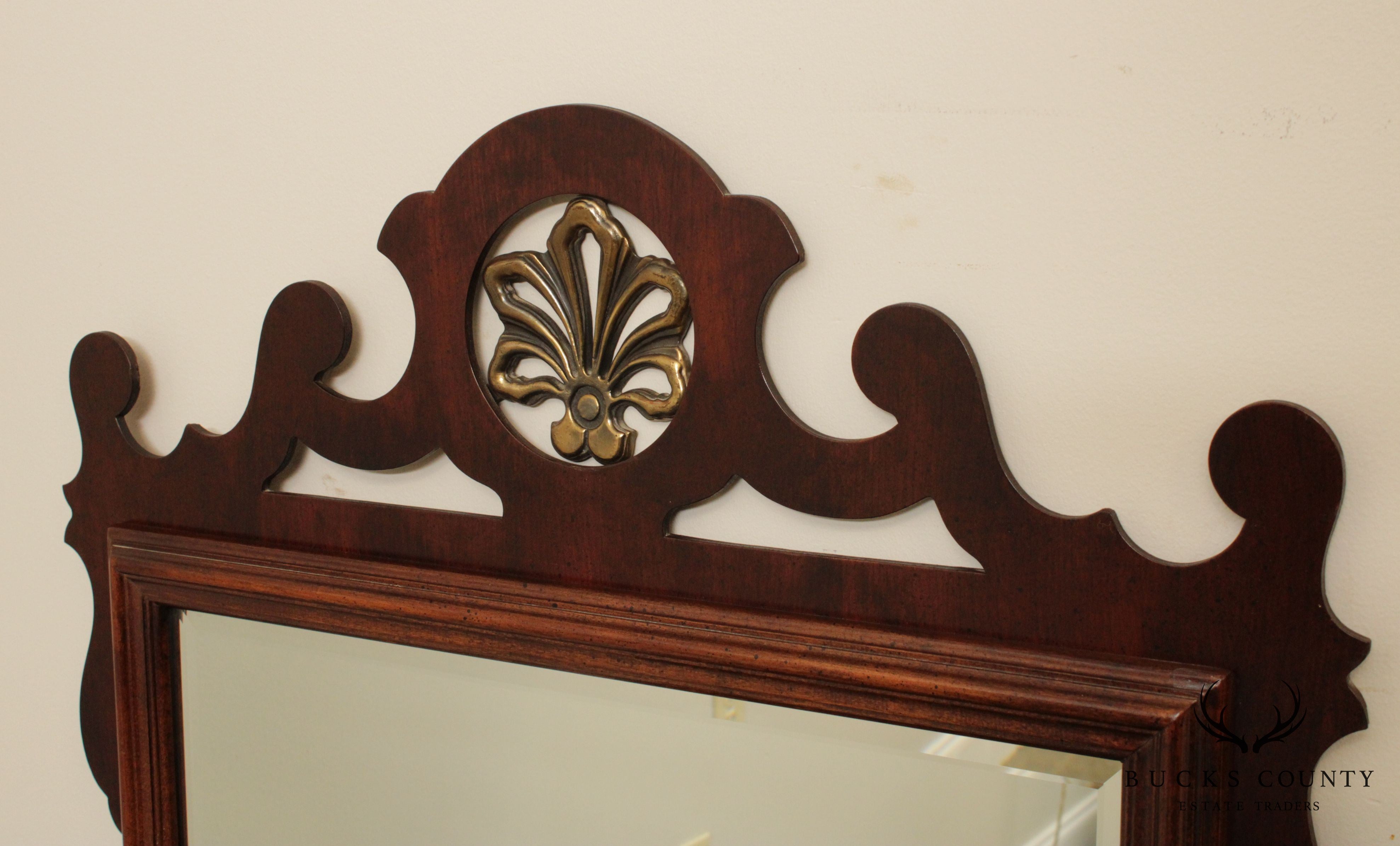 American Drew Mahogany Chippendale Style Wall Mirror