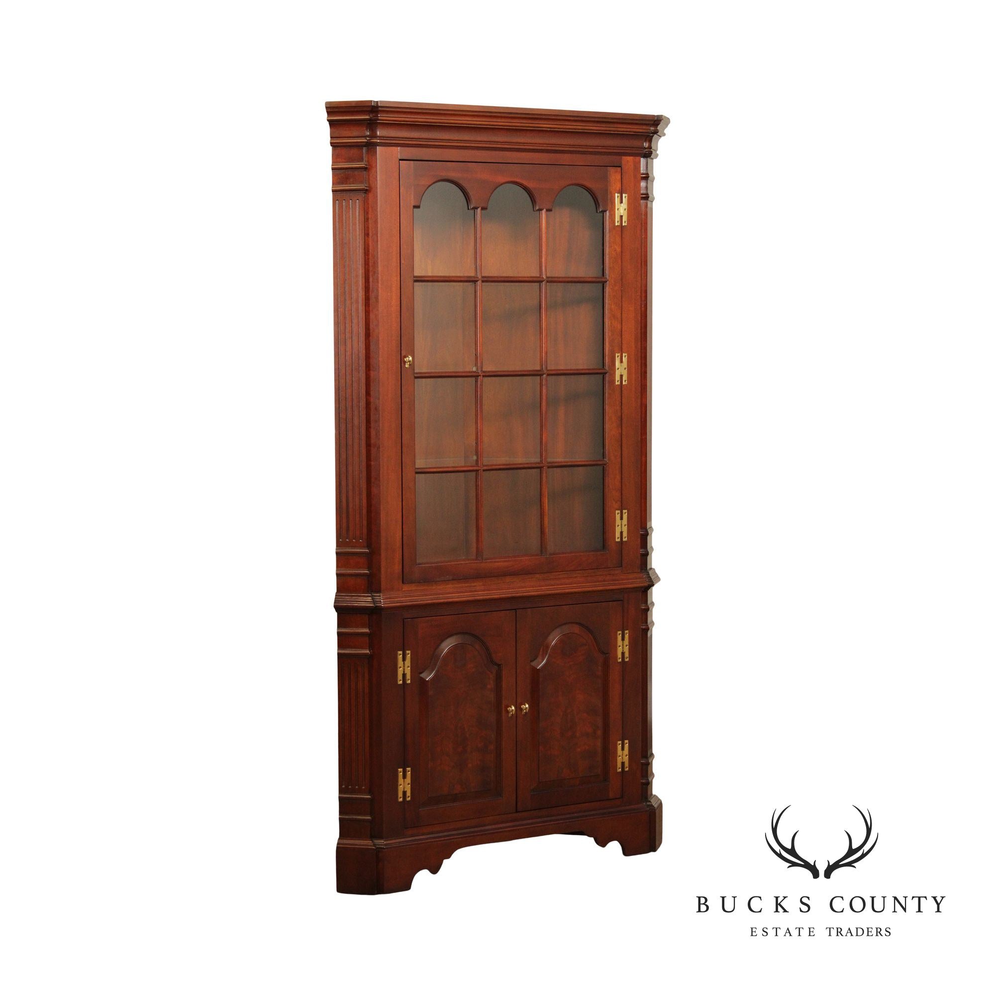 Councill Chippendale Style Mahogany Corner Cabinet