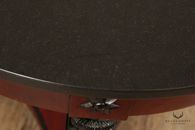 French Empire Style Round Granite Top Table