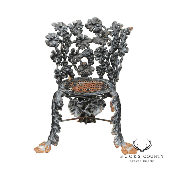Antique Victorian Cast Iron Grapevine Leaves Outdoor Garden Chair