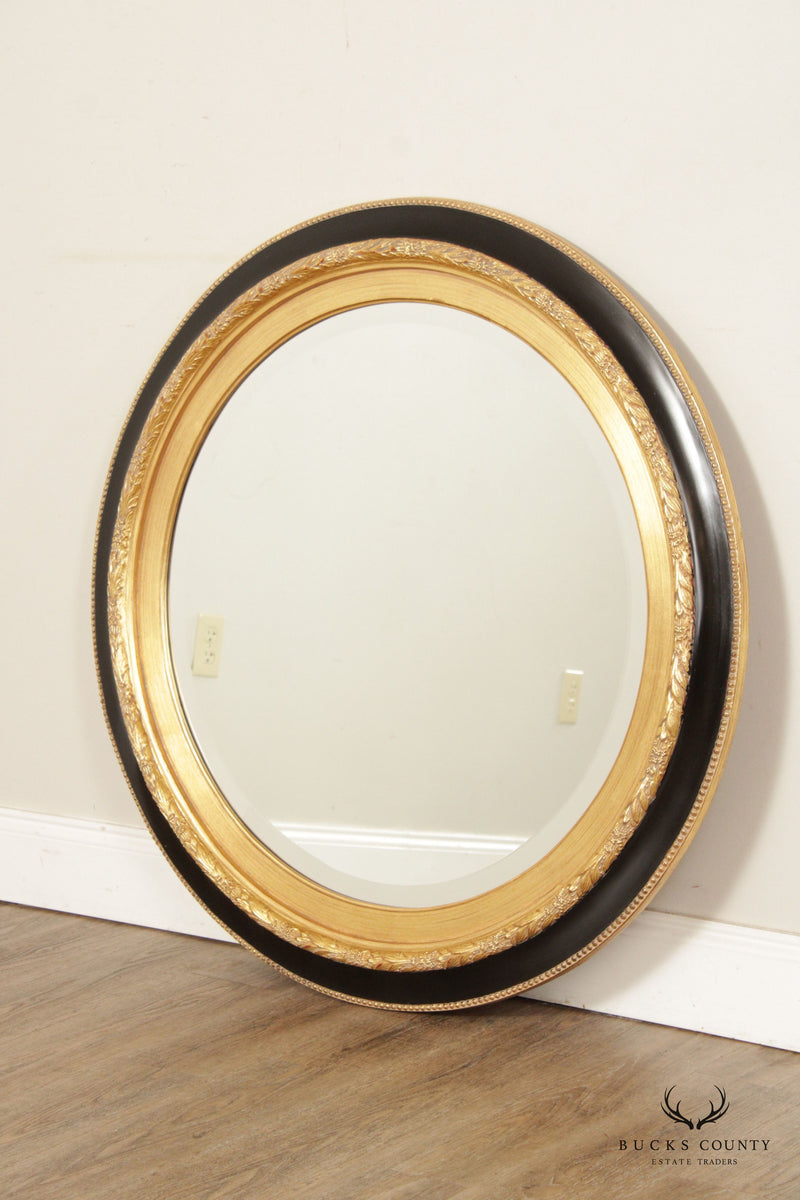 Carolina Mirror Co. Empire Style Round Gilt Wall Mirror