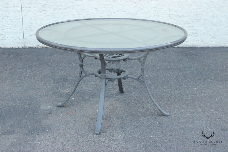 Cast Aluminum Outdoor Patio Dining Table and Four Chairs