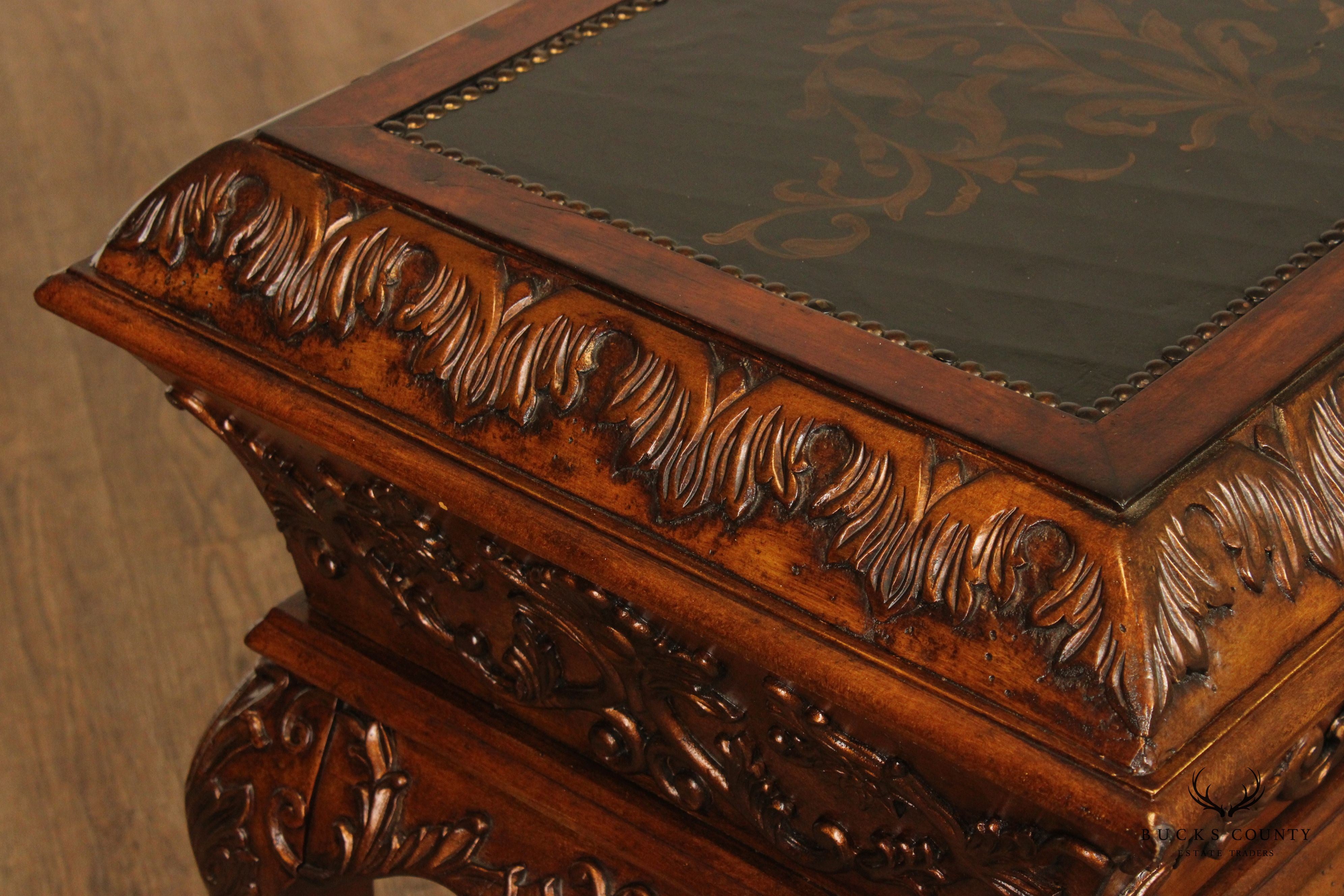 Renaissance Style Carved Chest on Stand