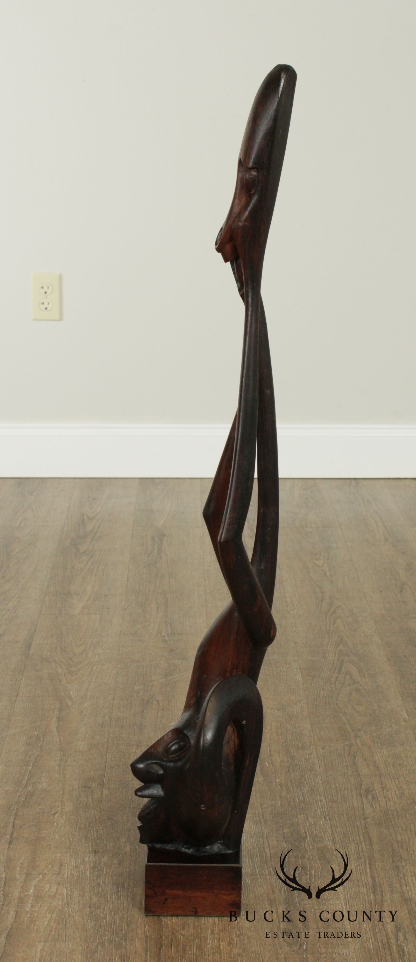 Vintage African Hand Carved Rosewood Sculpture