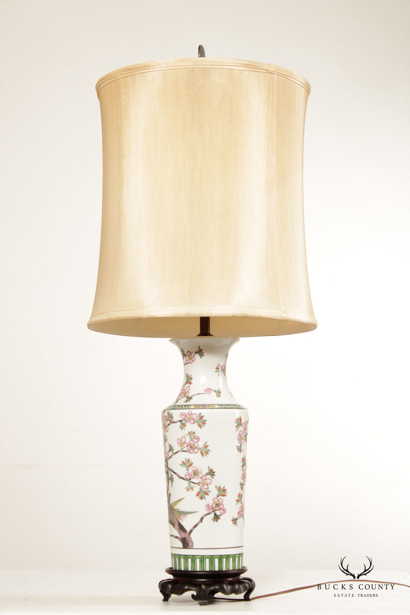 Chinese Pair Famille-Rose Porcelain Table Lamps