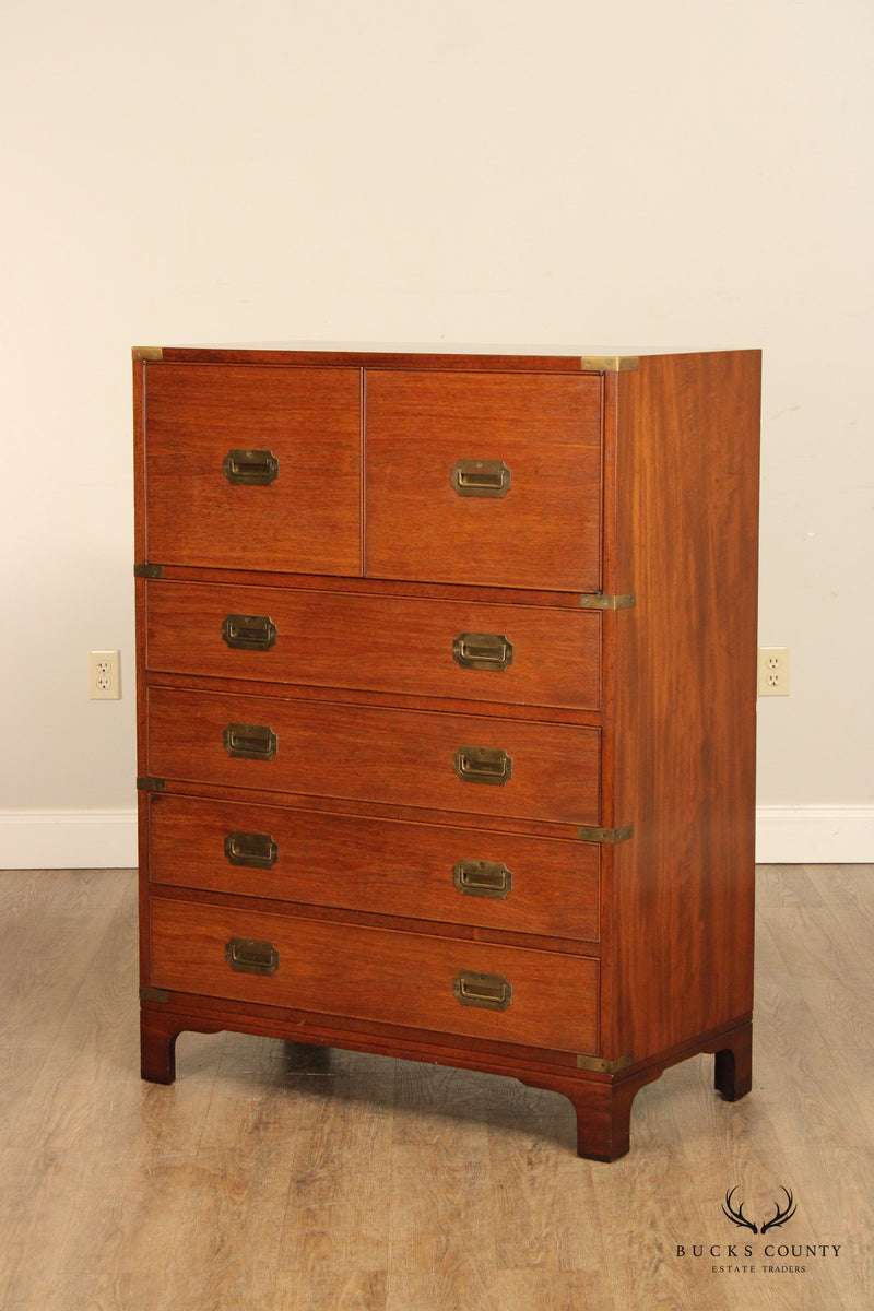 Beacon Hill Vintage Campaign Style Mahogany Tall Chest