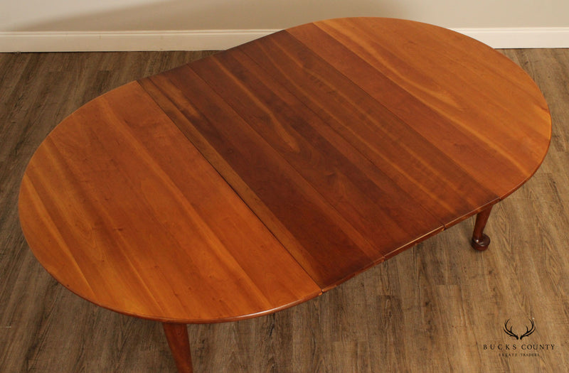 STICKLEY VINTAGE SOLID CHERRY ROUND EXPANDABLE DINING TABLE
