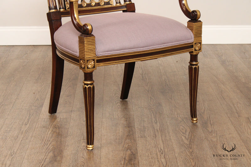 EJ Victor Regency Style Set of Ten Partial Gilt Mahogany Dining Chairs