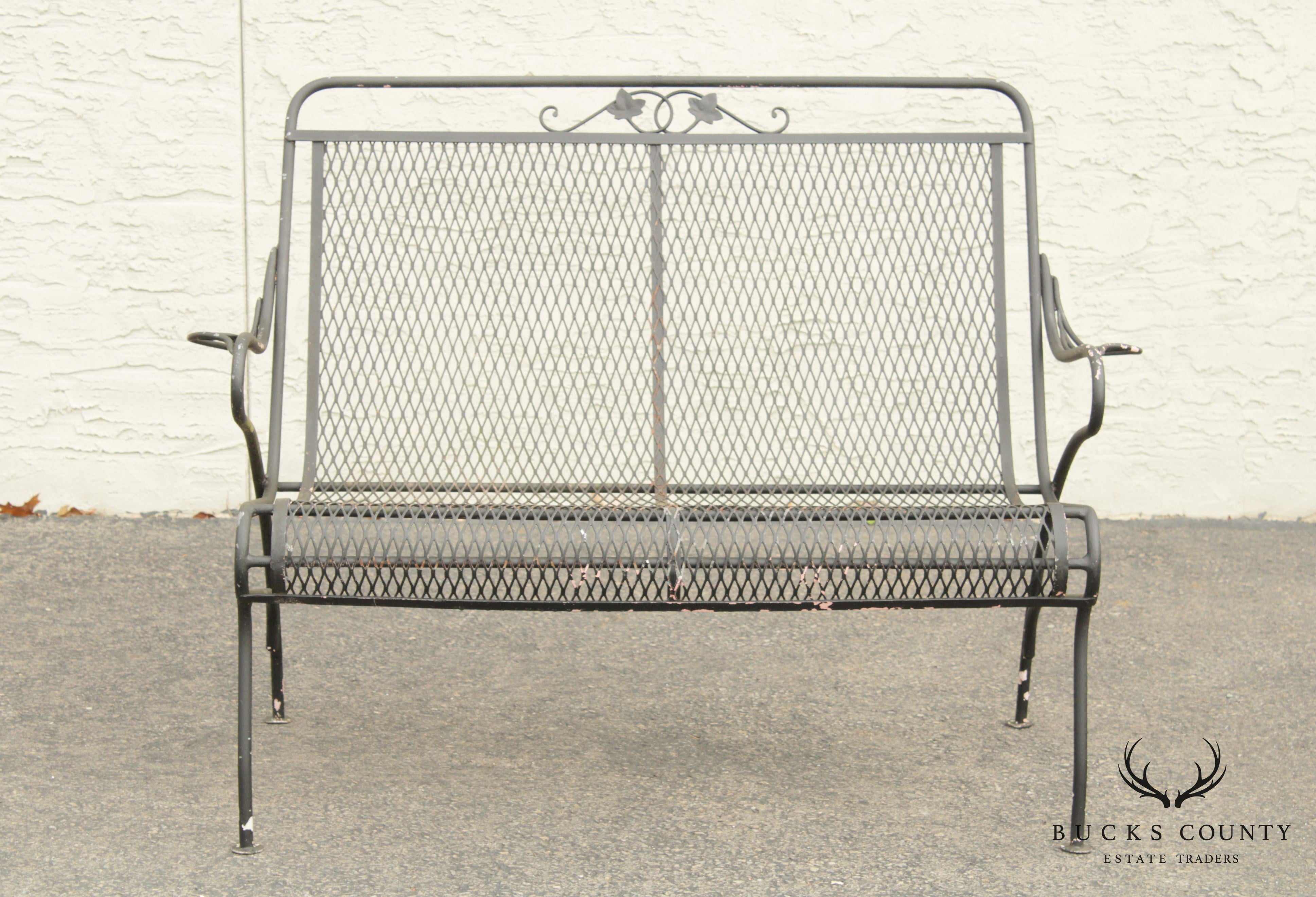 Vintage Wrought Iron Garden Patio Settee