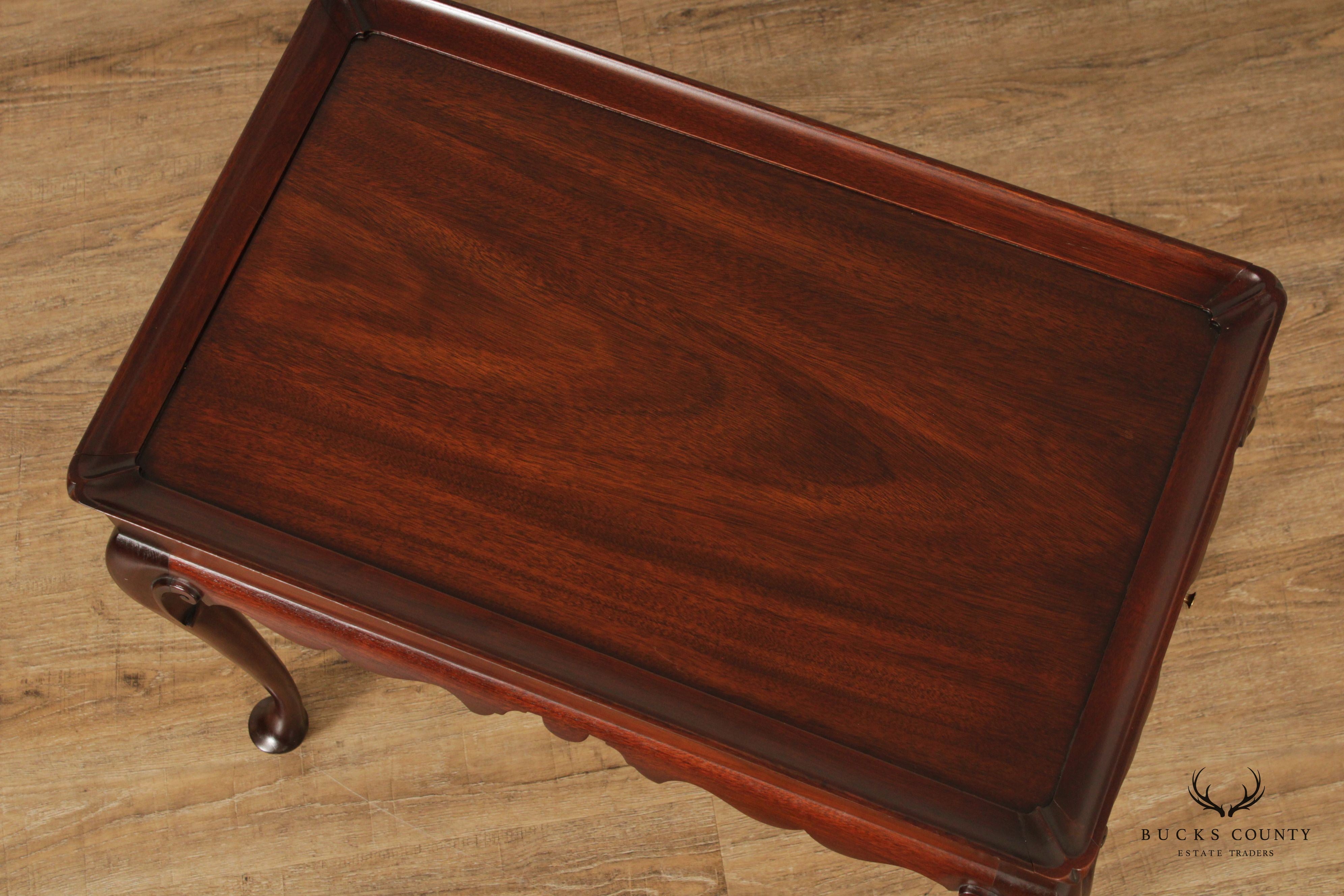 Henkel Harris Queen Anne Style Mahogany Tea Table