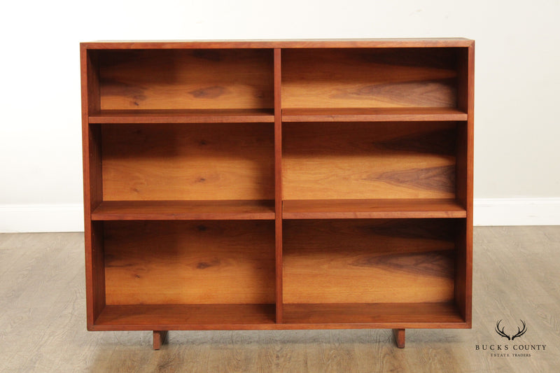 Mid-Century Modern Walnut Double Bookcase