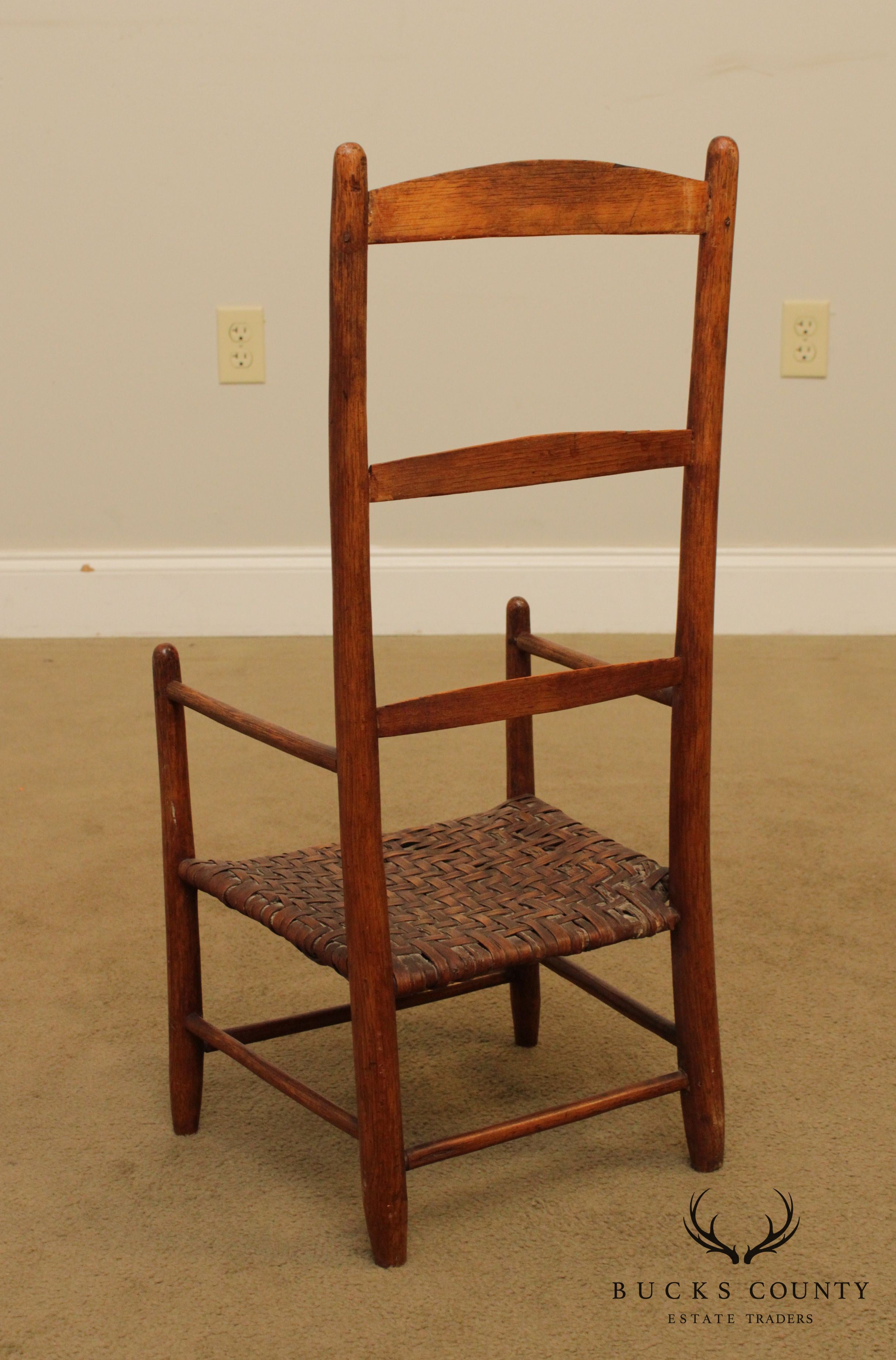 Youth Ladder Back Chair with Basketweave Cane Seat