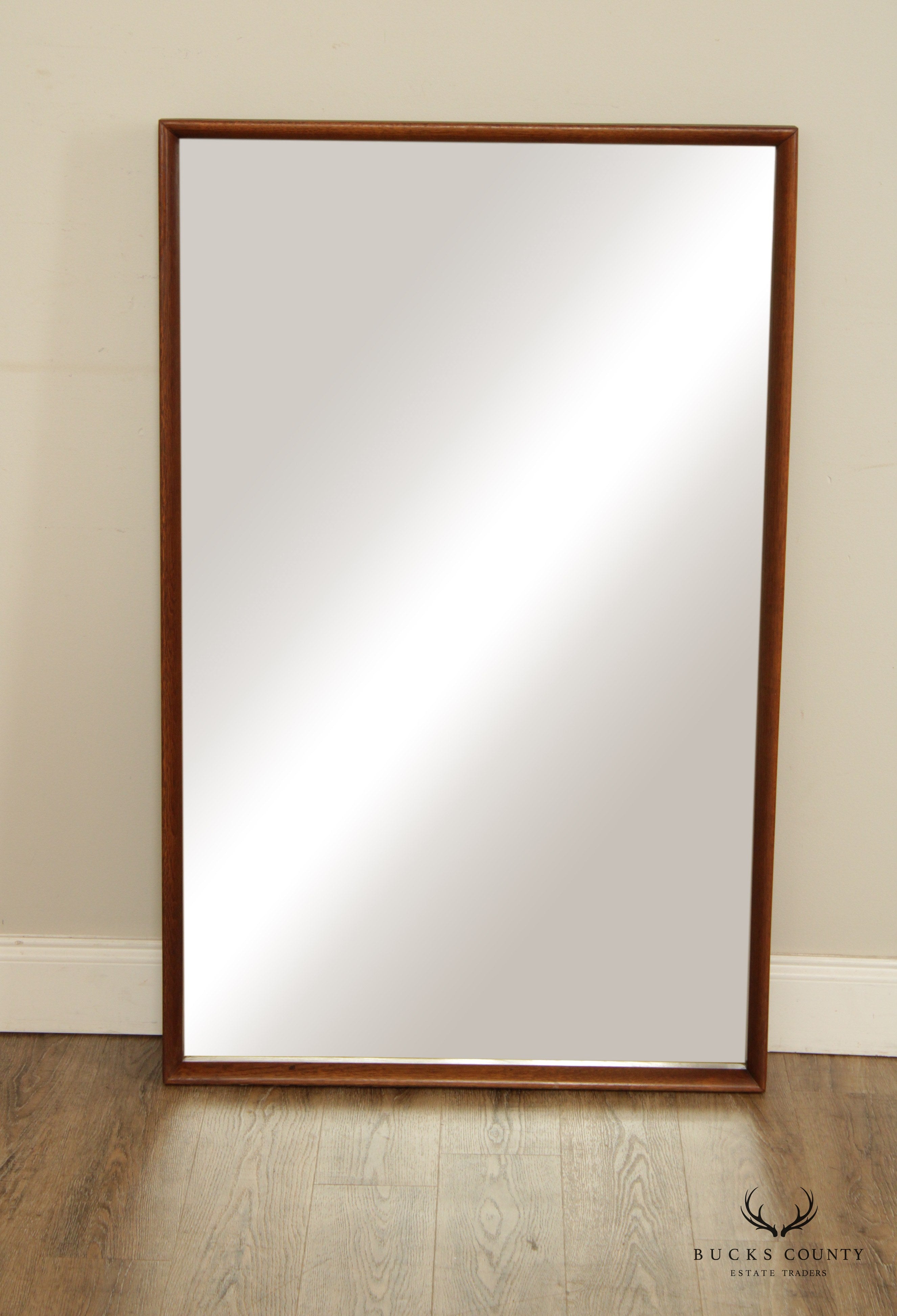 Vintage Walnut Rectangular Wall Mirror