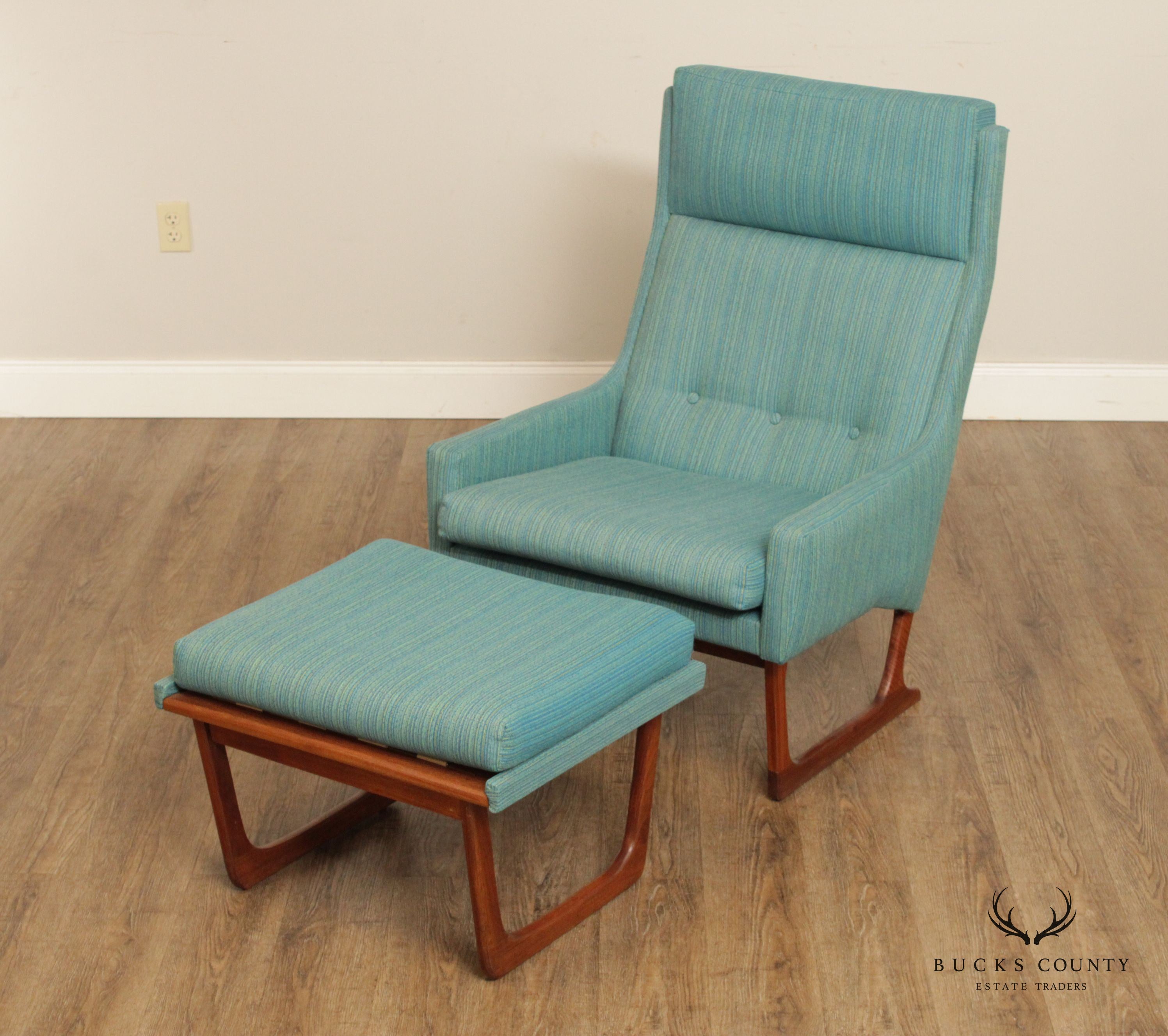 Hans Juergens Danish Modern Lounge Chair & Ottoman