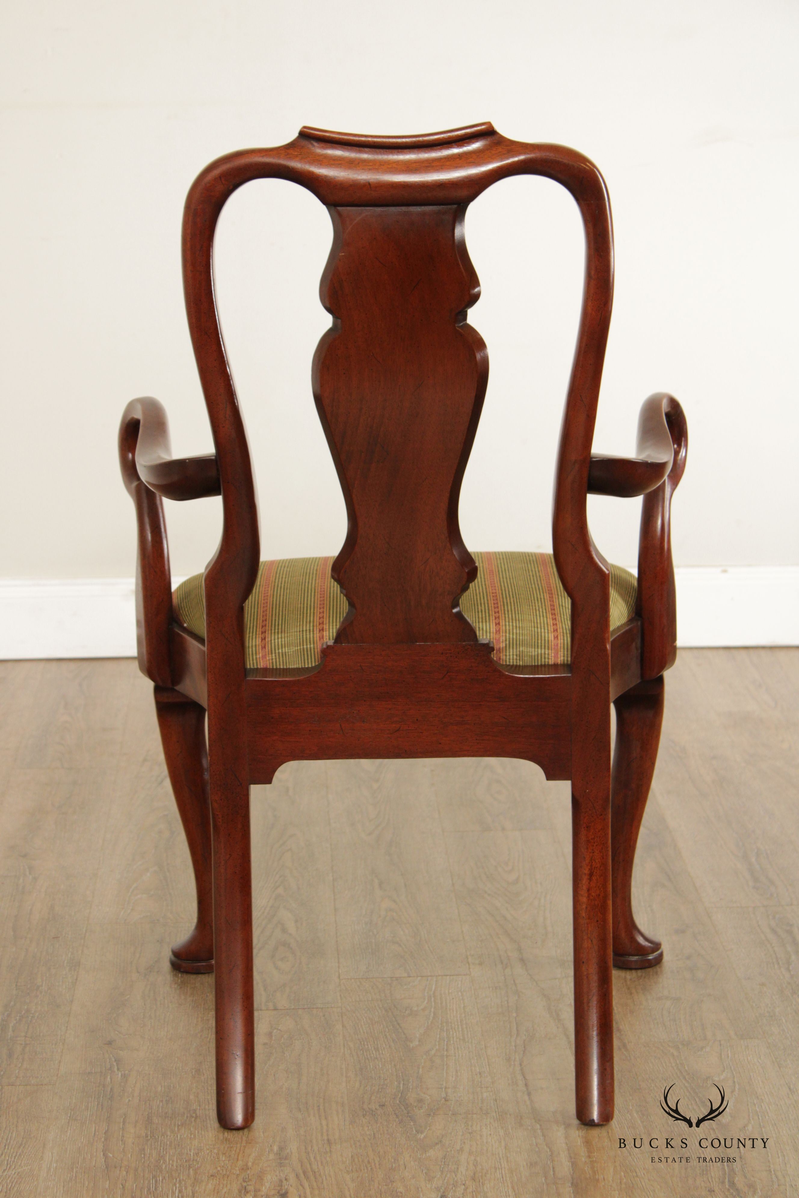 Hickory Chair Queen Anne Style Mahogany Shepard's Crook Armchair