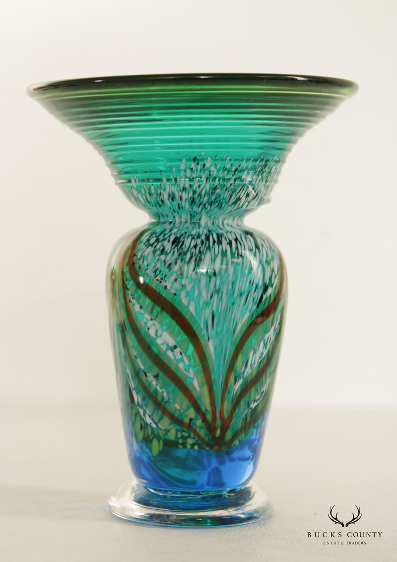 Vintage Italian Modern Hand Blown Art Glass Vase