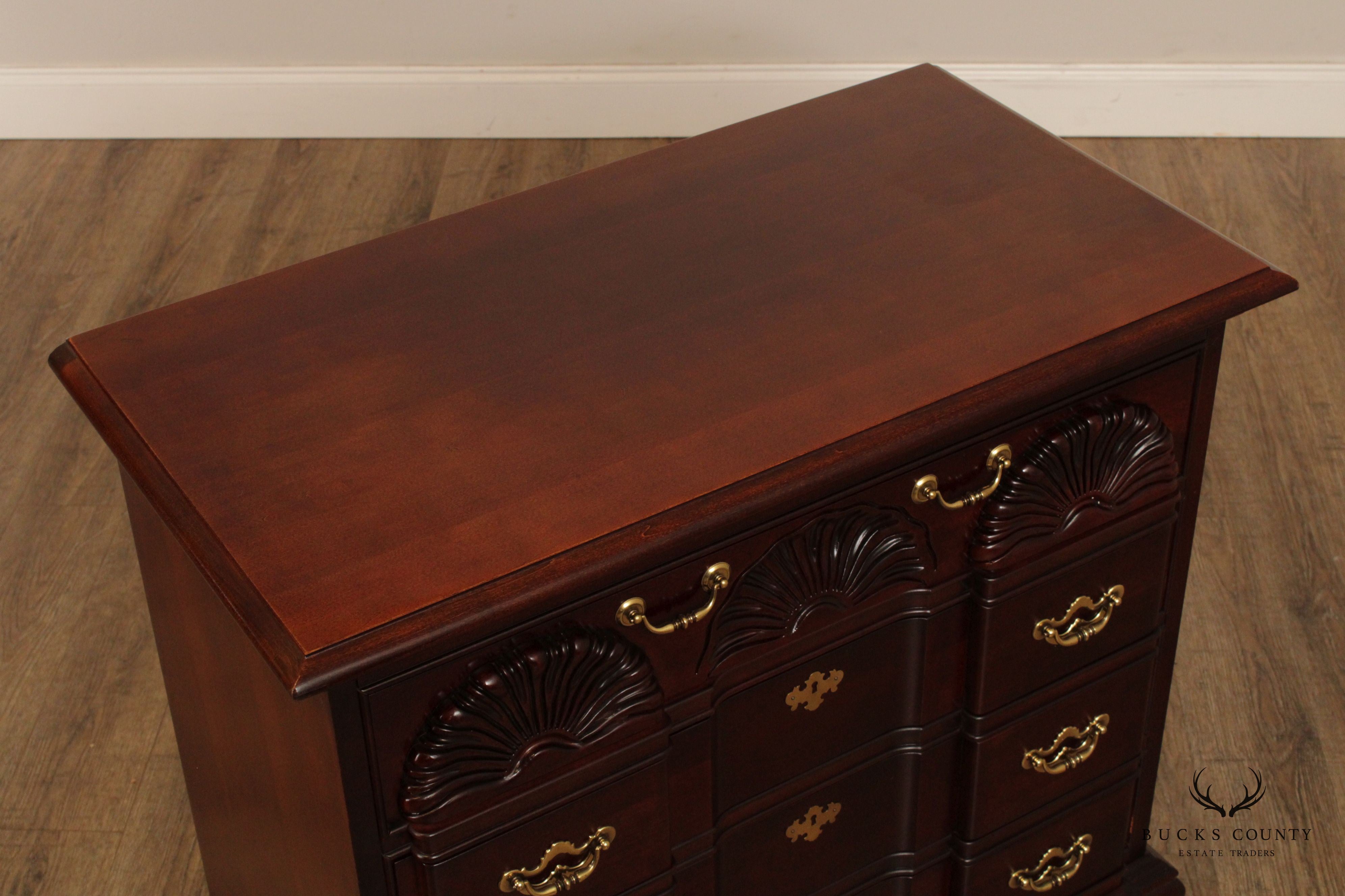 Thomasville Chippendale Style Cherry Blockfront Chest