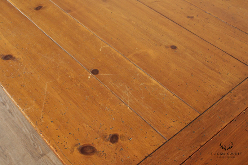 Farmhouse Style Rustic Pine Extendable Dining Table Bucks County Estate Traders