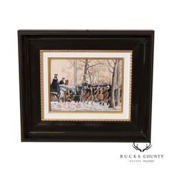 Pierre Bonnet 'Washington at Valley Forge' Limoges France Enamel Wall Plaque