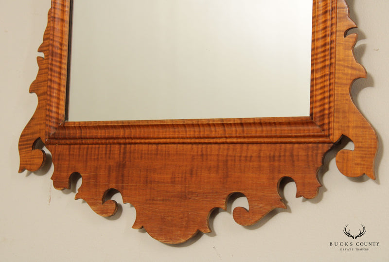Chippendale Style Custom Quality Tiger Maple Wall Mirror