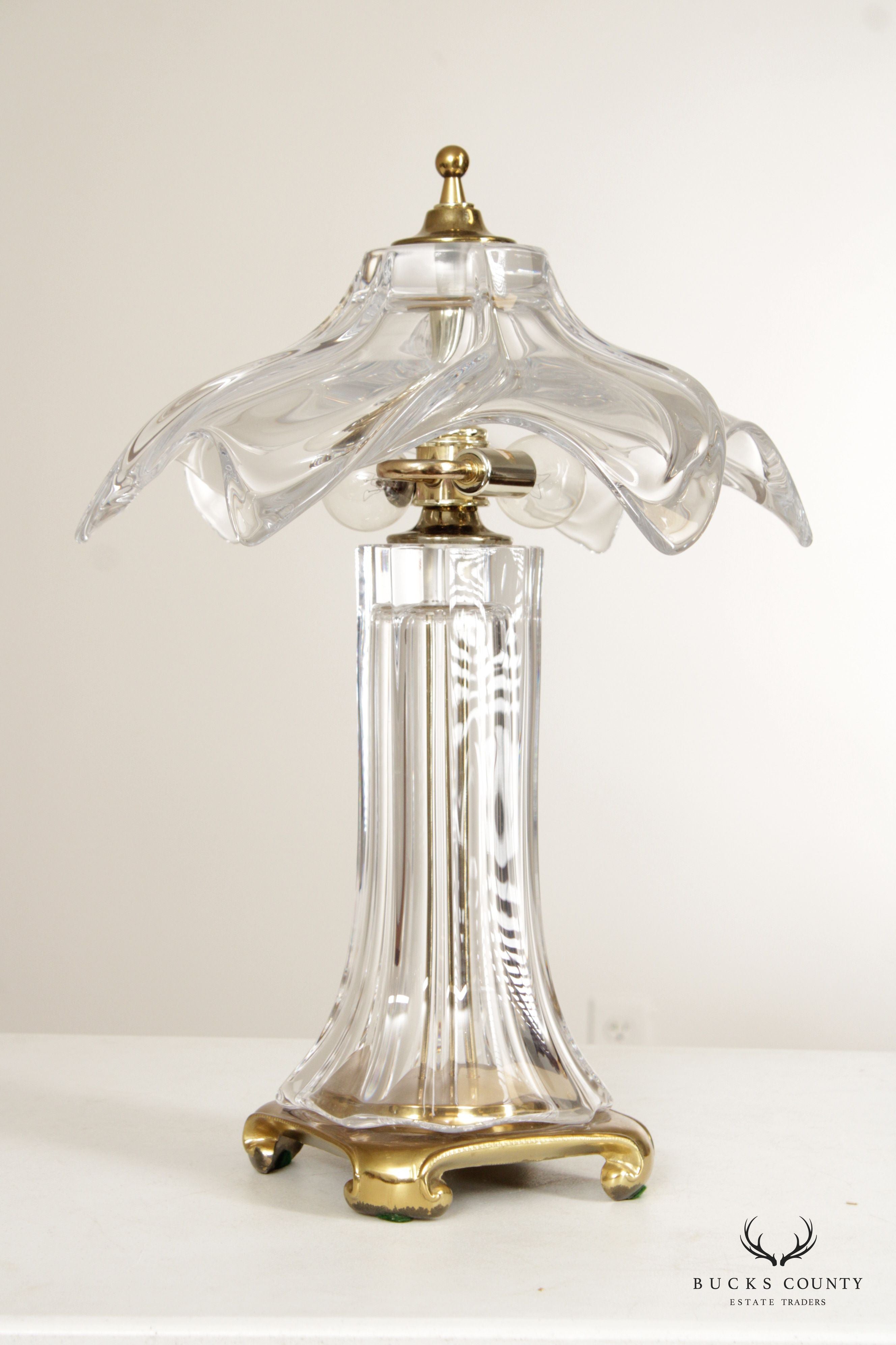 Cofrac Art Verrier Style French Crystal Table Lamp