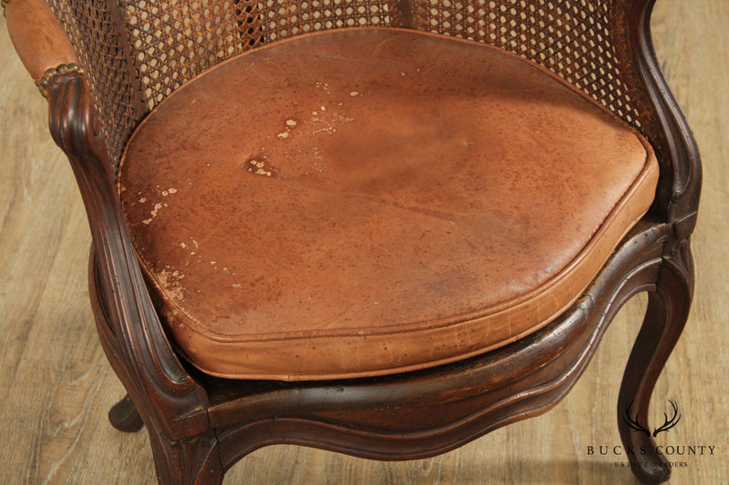 Antique French Louis XV Style Caned Bergere Chair