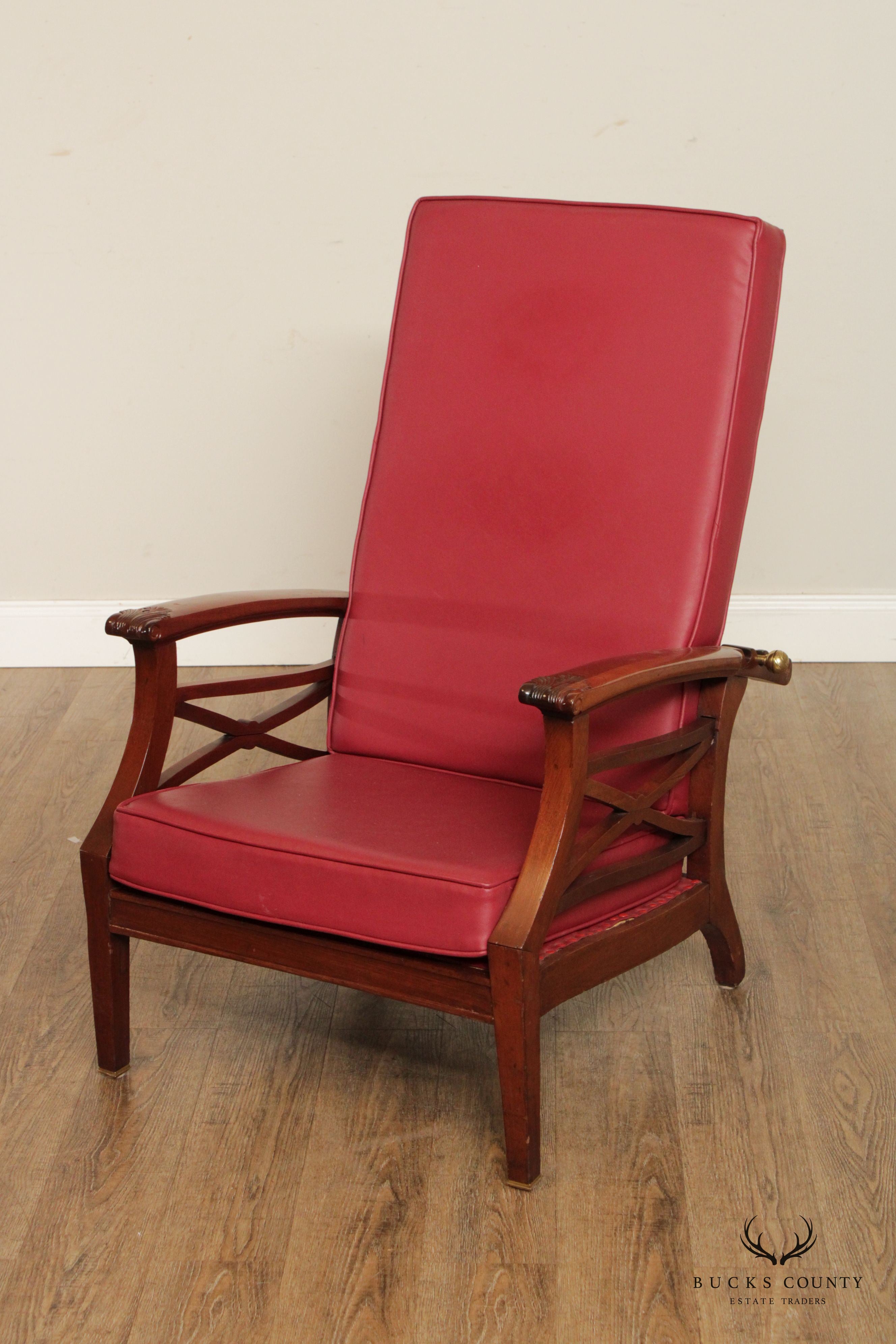 Antique Edwardian Reclining Morris Lounge Chair