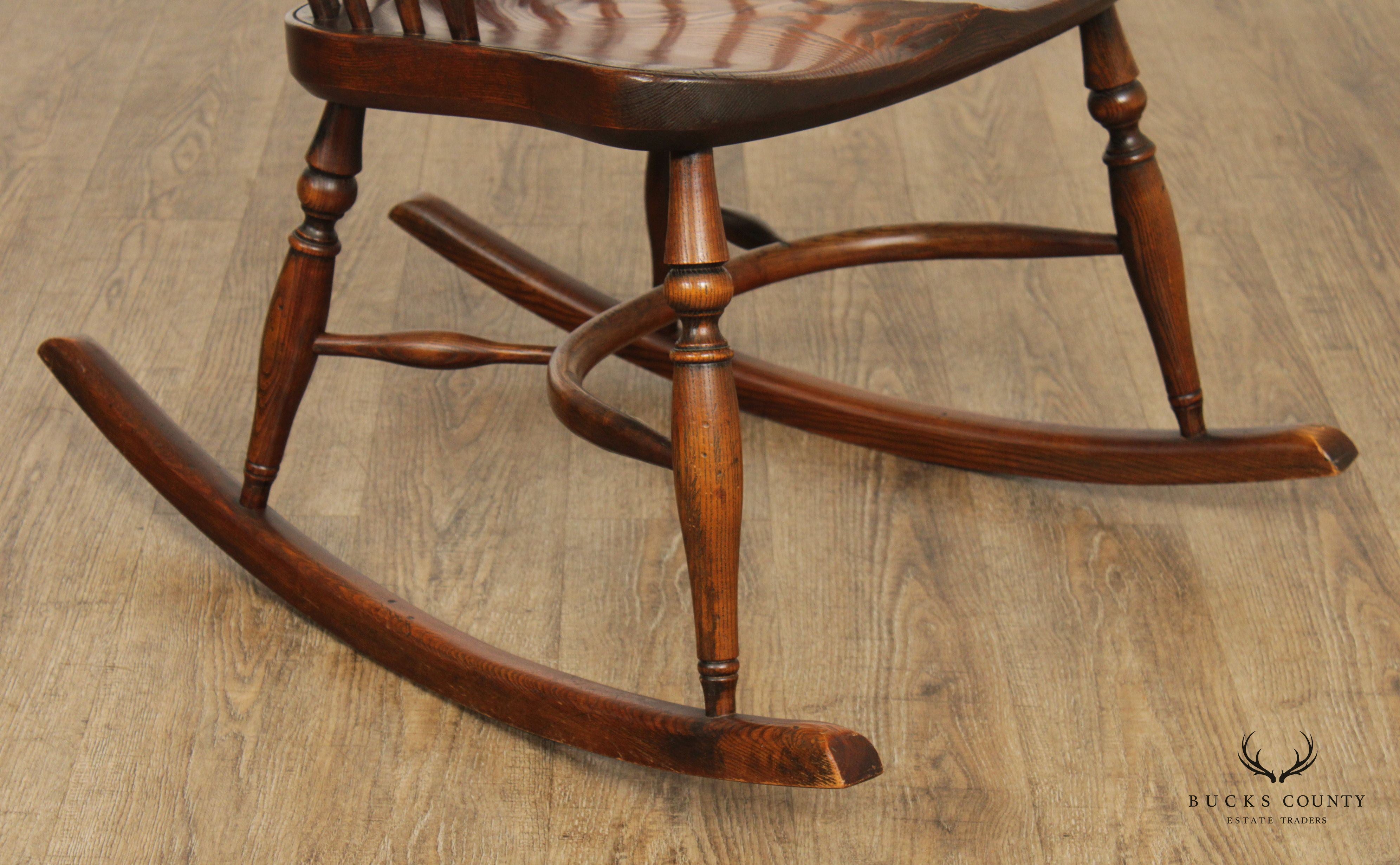 English Yew Wood Sack Back Windsor Rocker