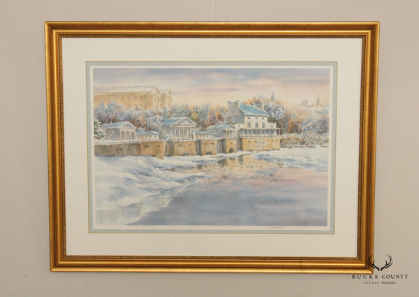 Sandra Giangiulio 'Waterworks on the River' Watercolor Lithograph Print