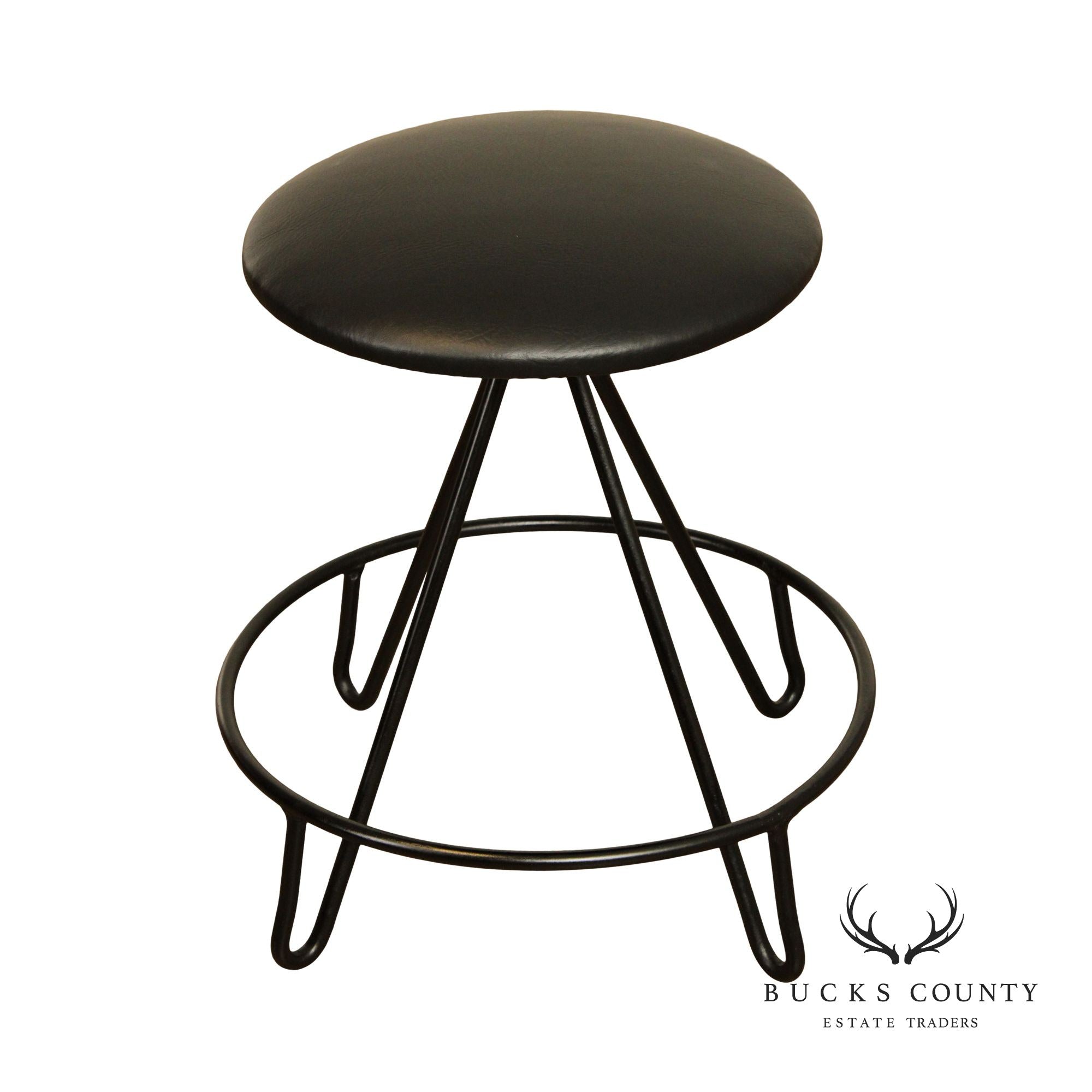 Mid Century Modern Wrought Iron Hairpin Stool