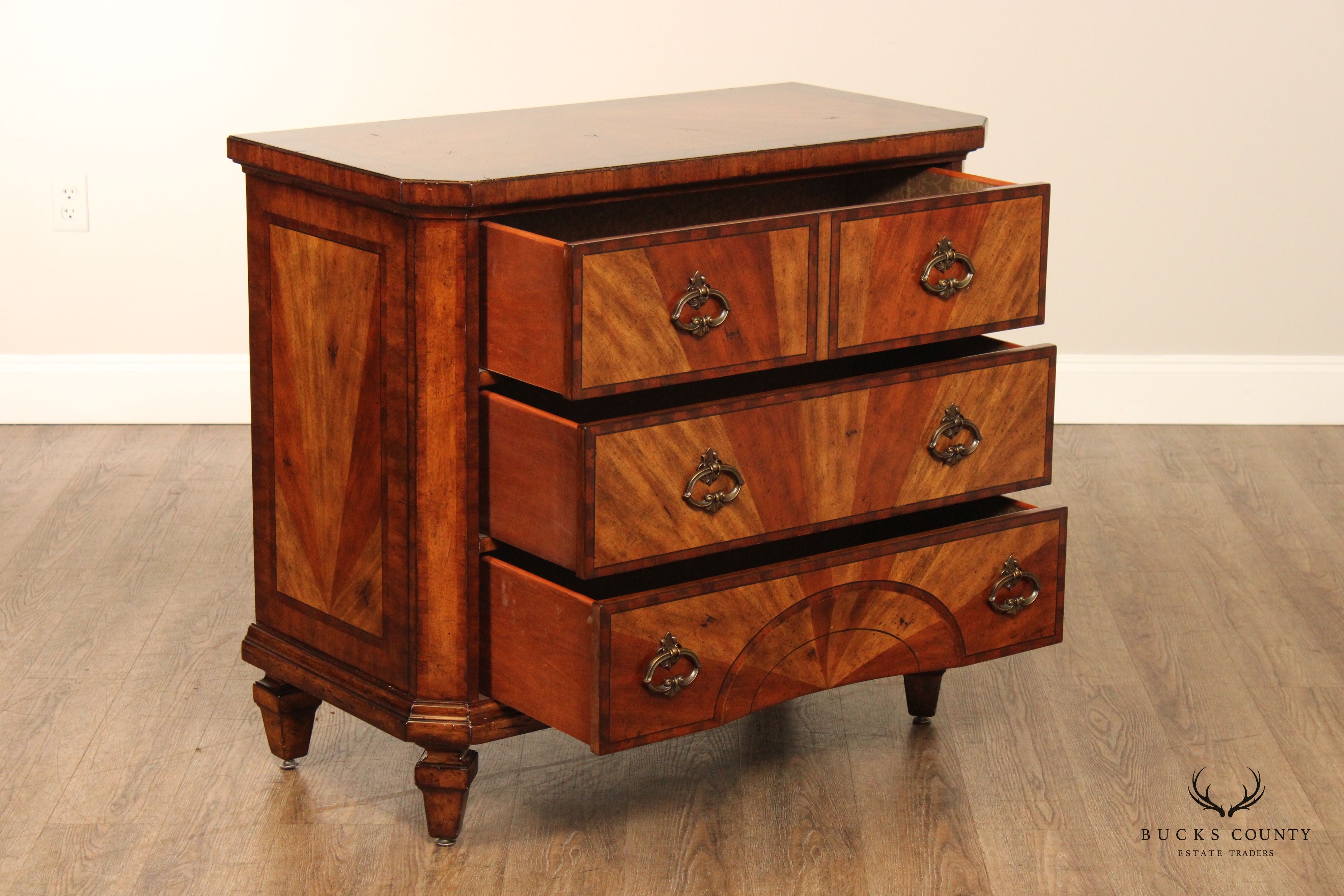 Artistica Pair of Parquetry Sunburst Chests of Drawers