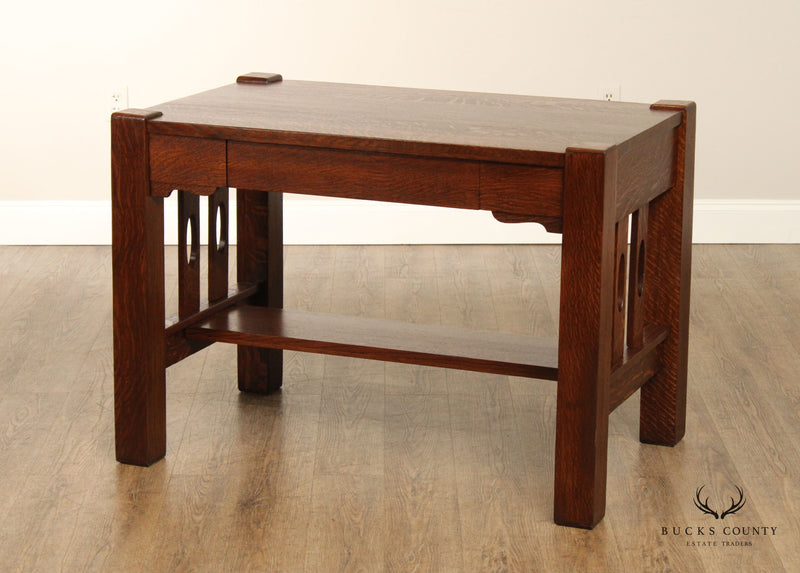 Antique Mission Oak Library Table or Writing Desk