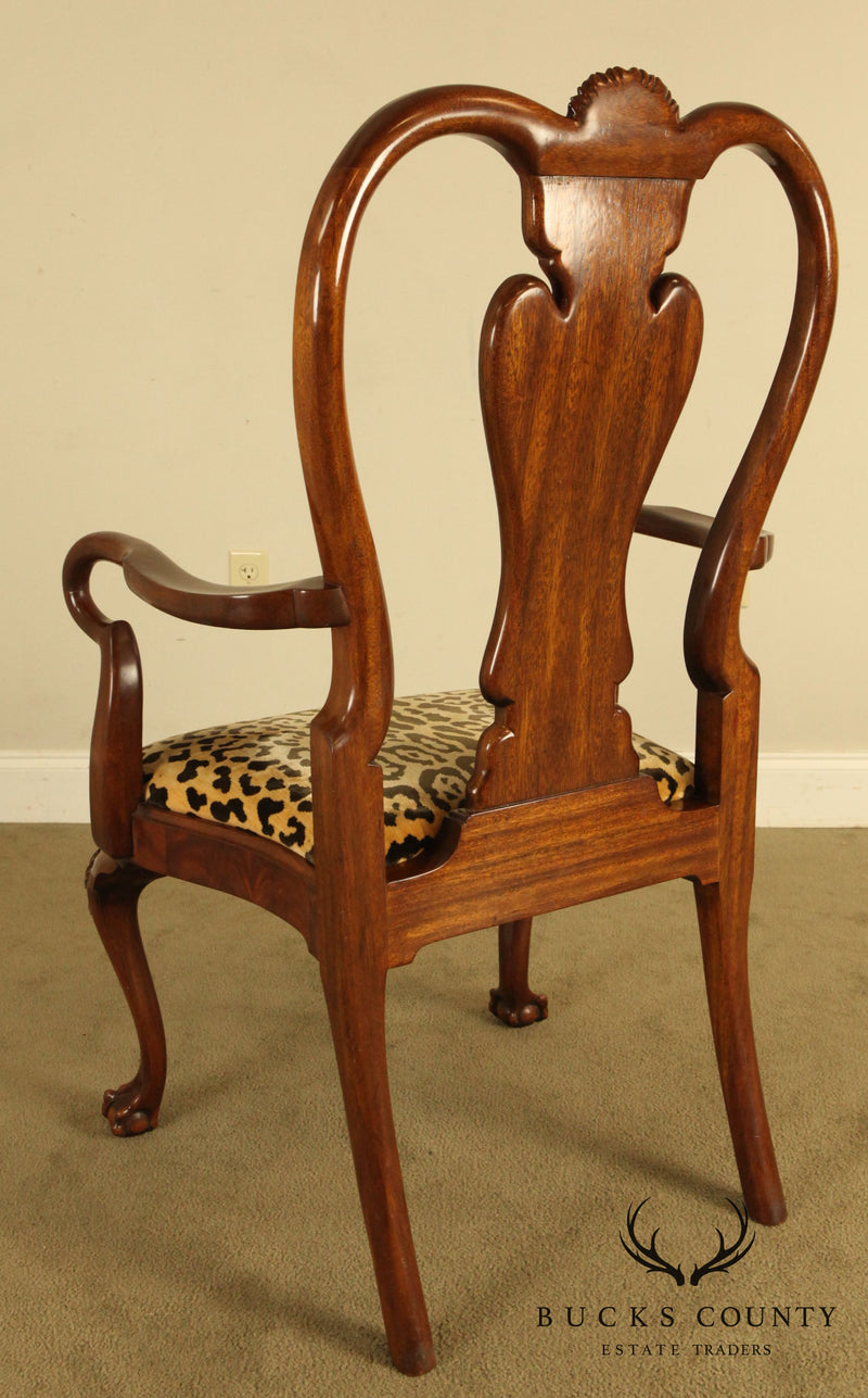 Karges Mahogany Queen Anne Claw Foot Armchair