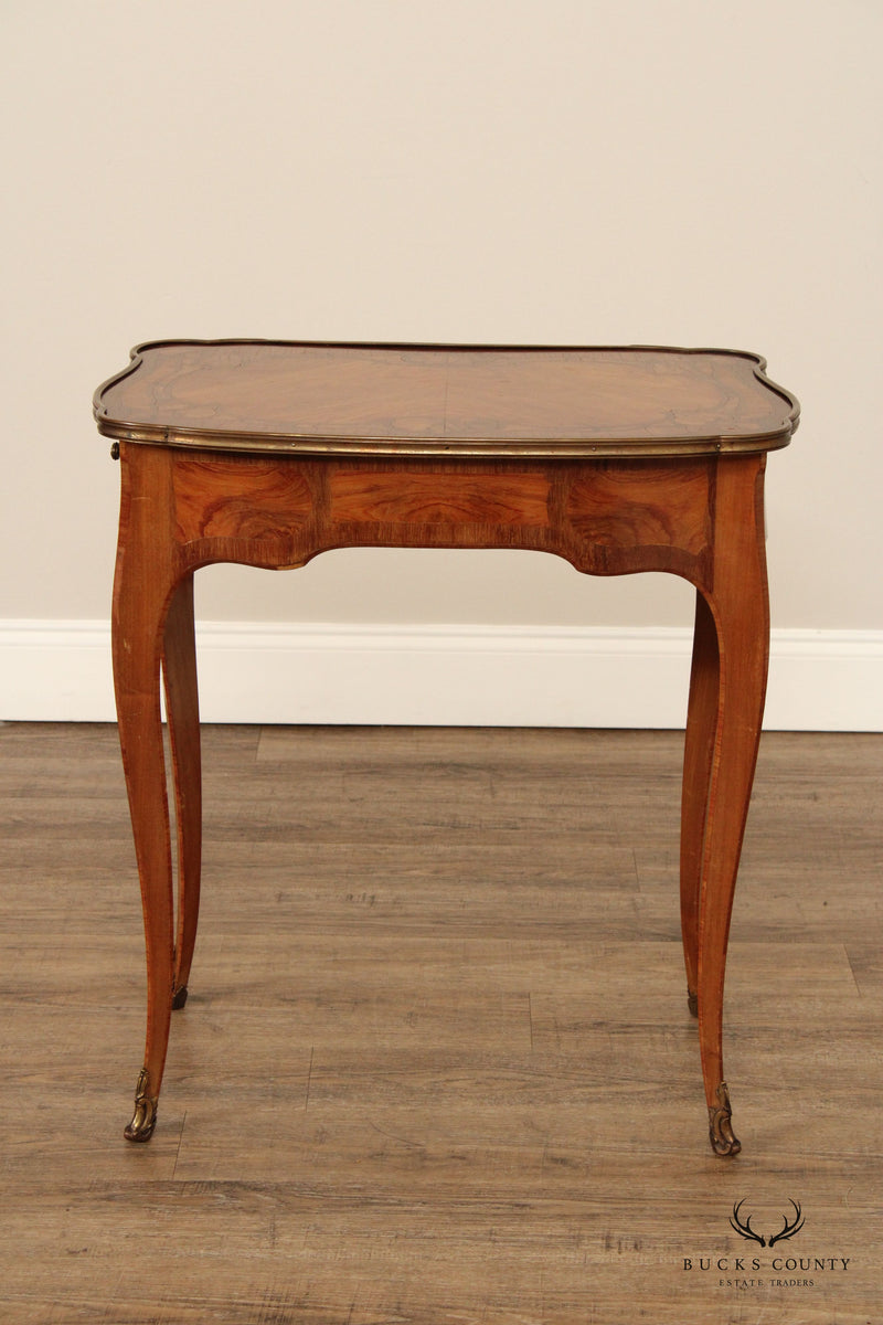 French Louis XV Style Pair of Walnut One-Drawer Side Tables