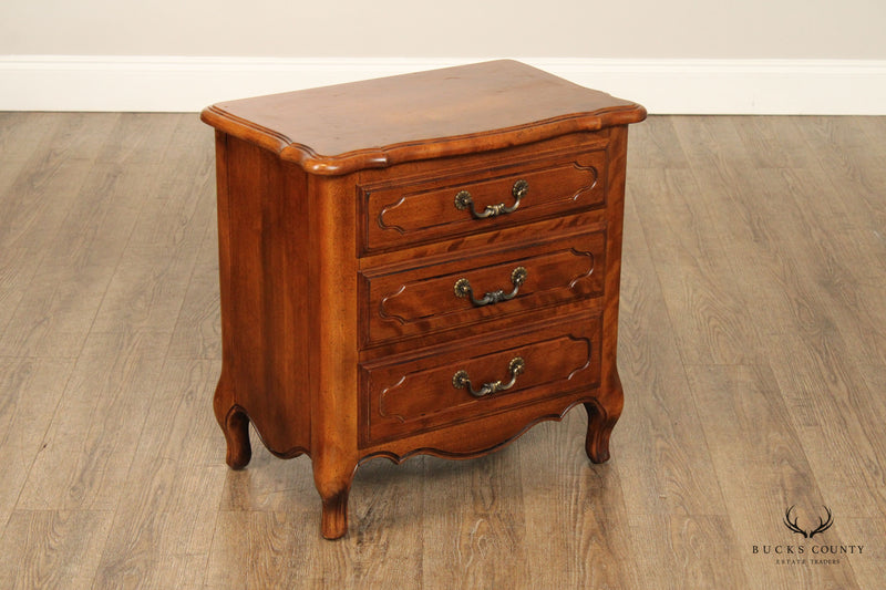 Ethan Allen French Louis XV Style Three Drawer Nightstand