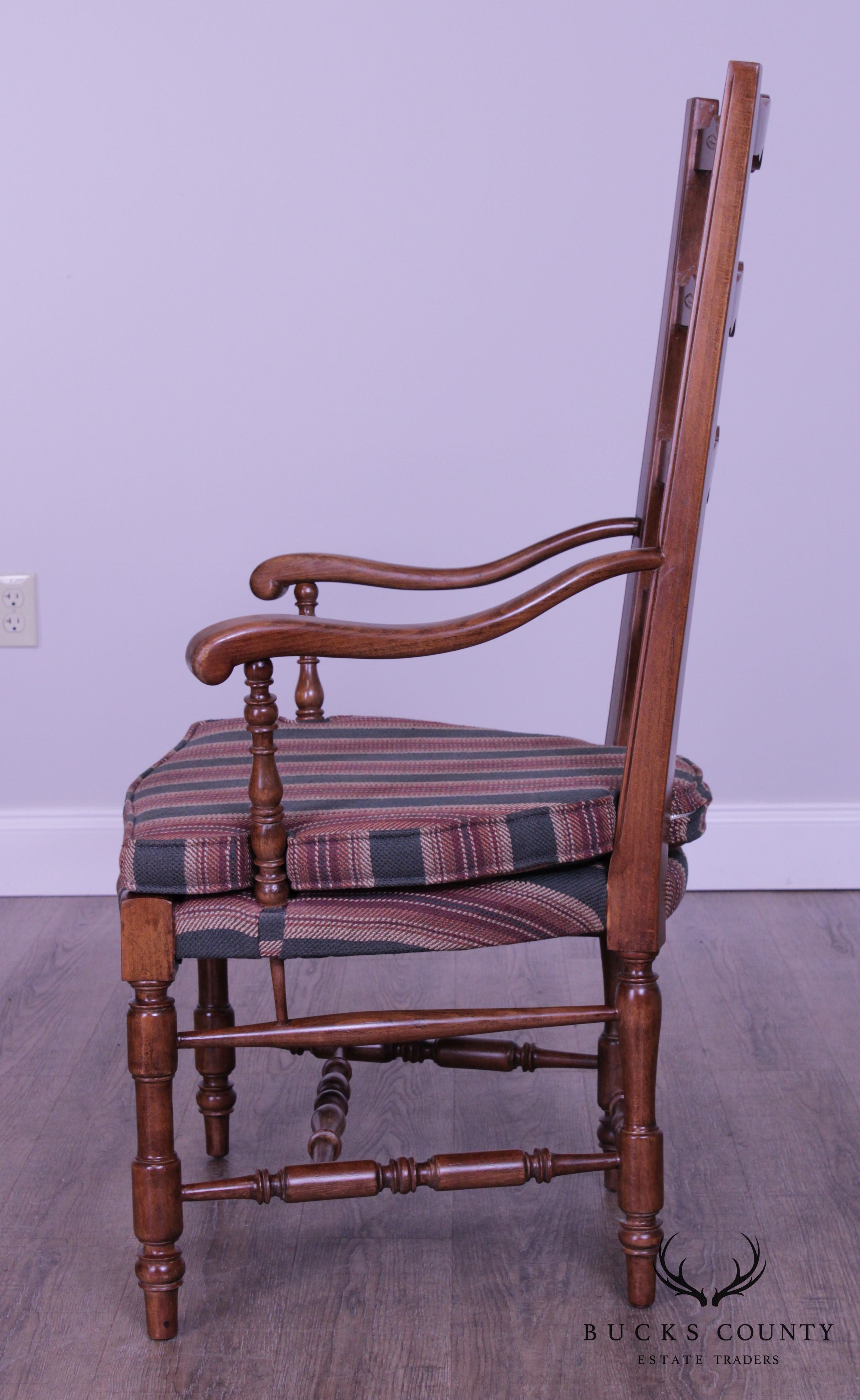 French Country Style Oak Ladderback Armchair